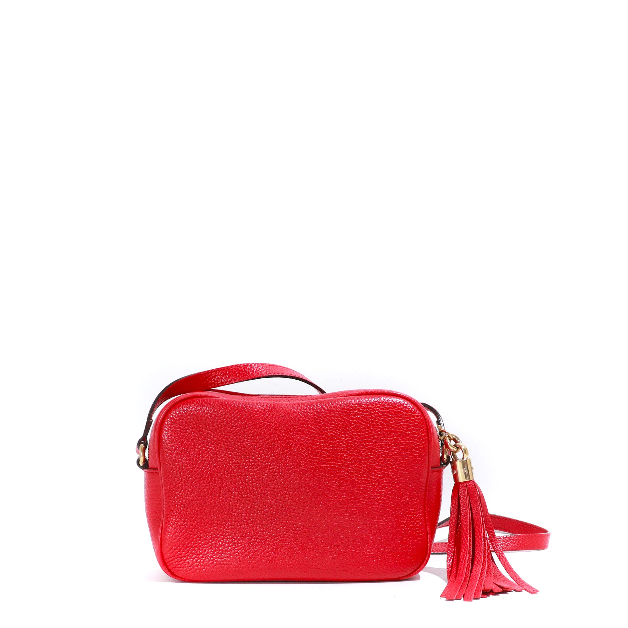 GUCCI - Sac à bandoulière Soho Camera Gucci en cuir grainé rouge
