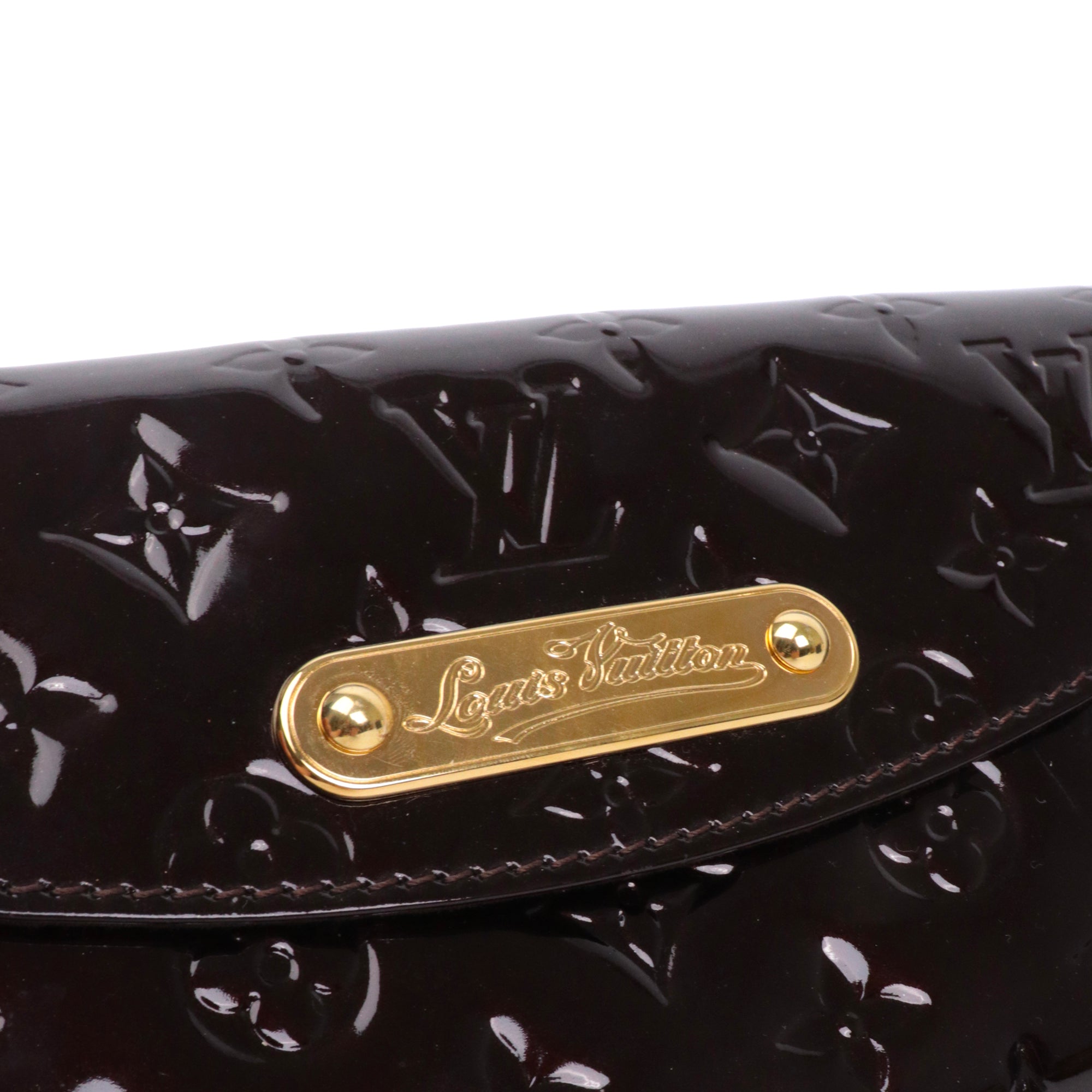 LOUIS VUITTON - Pochette Sunset Boulevard Louis Vuitton en cuir verni bordeaux