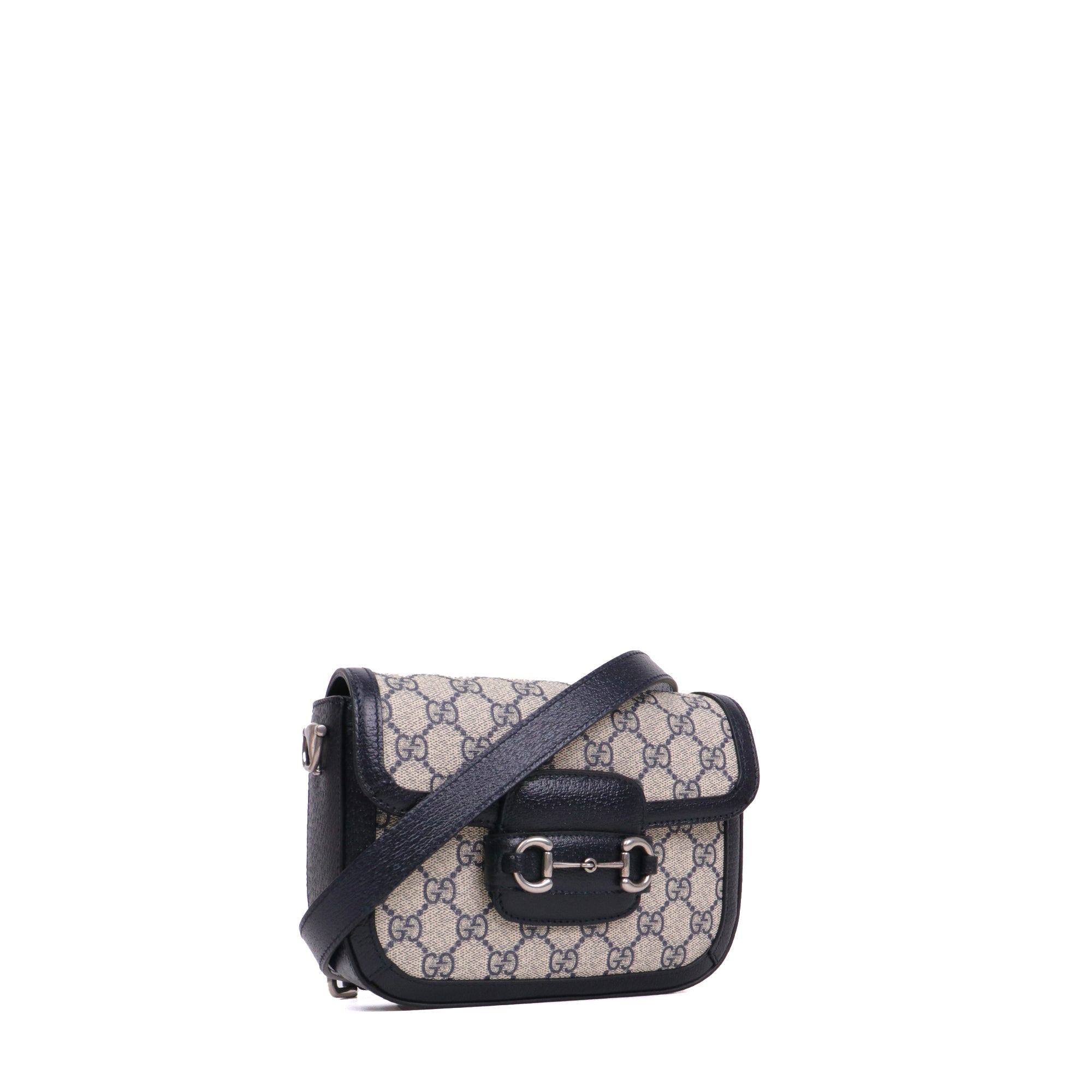 GUCCI - Sac à bandoulière Horsebit 1955 Gucci en toile monogrammée GG suprême bleu
