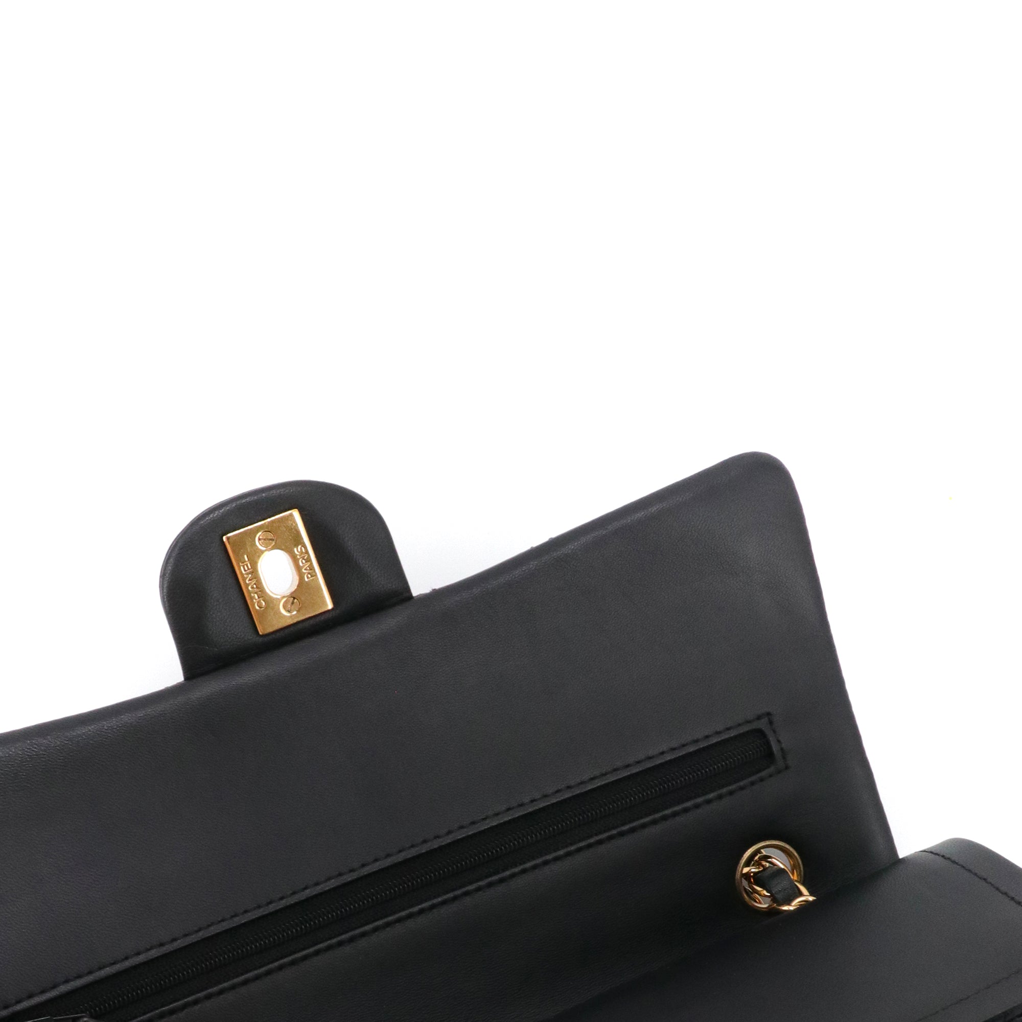 CHANEL - Sac à main Classique/Timeless 11.12 Chanel en cuir lisse noir