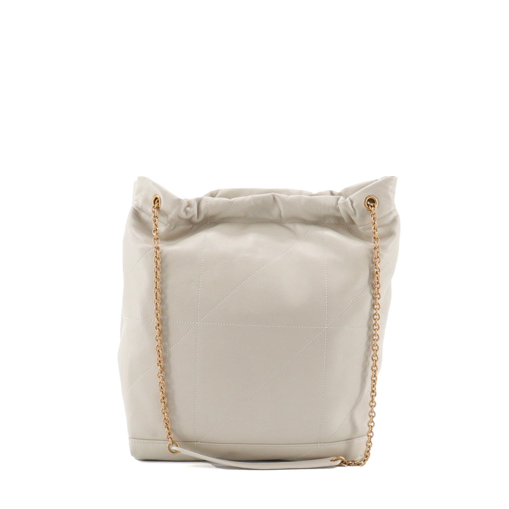 SAINT LAURENT - Sac à épaule Jamie Pochon Saint Laurent en cuir blanc cassé