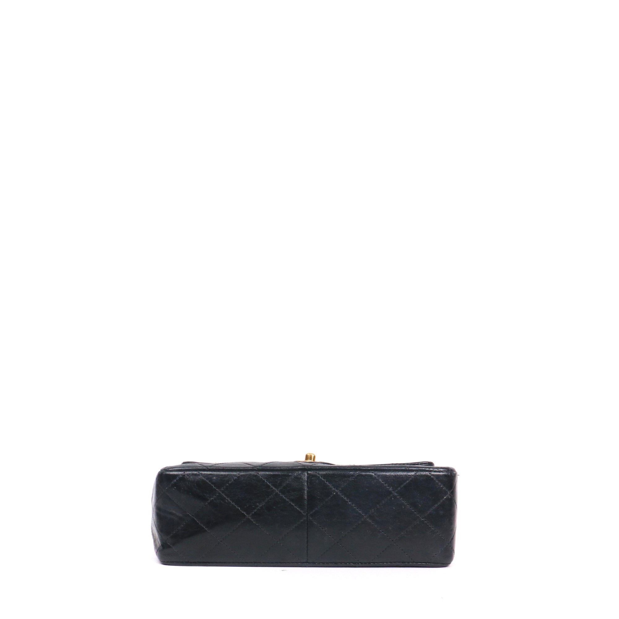 CHANEL - Sac à bandoulière Classique/Timeless Mini Square Chanel en cuir noir vintage