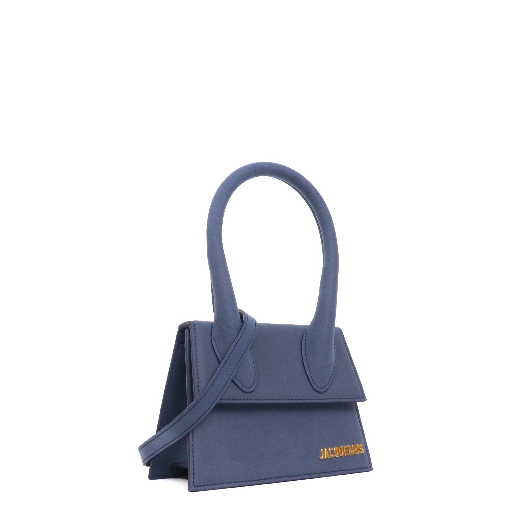 JACQUEMUS - Sac à bandoulière Chiquito Moyen Jacquemus en cuir gommé bleu dark navy