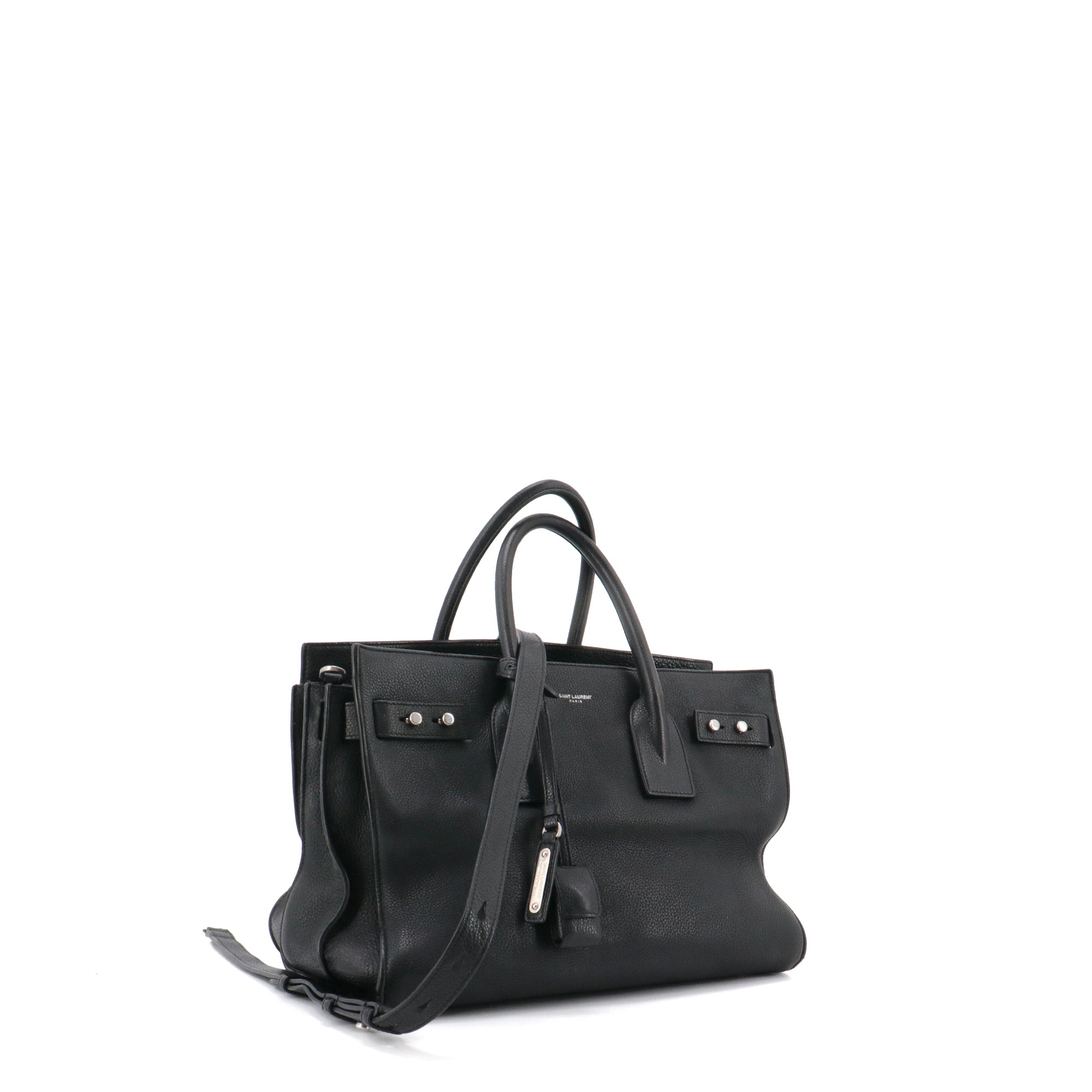 SAINT LAURENT - Sac de Jour Small Saint Laurent en cuir grainé noir