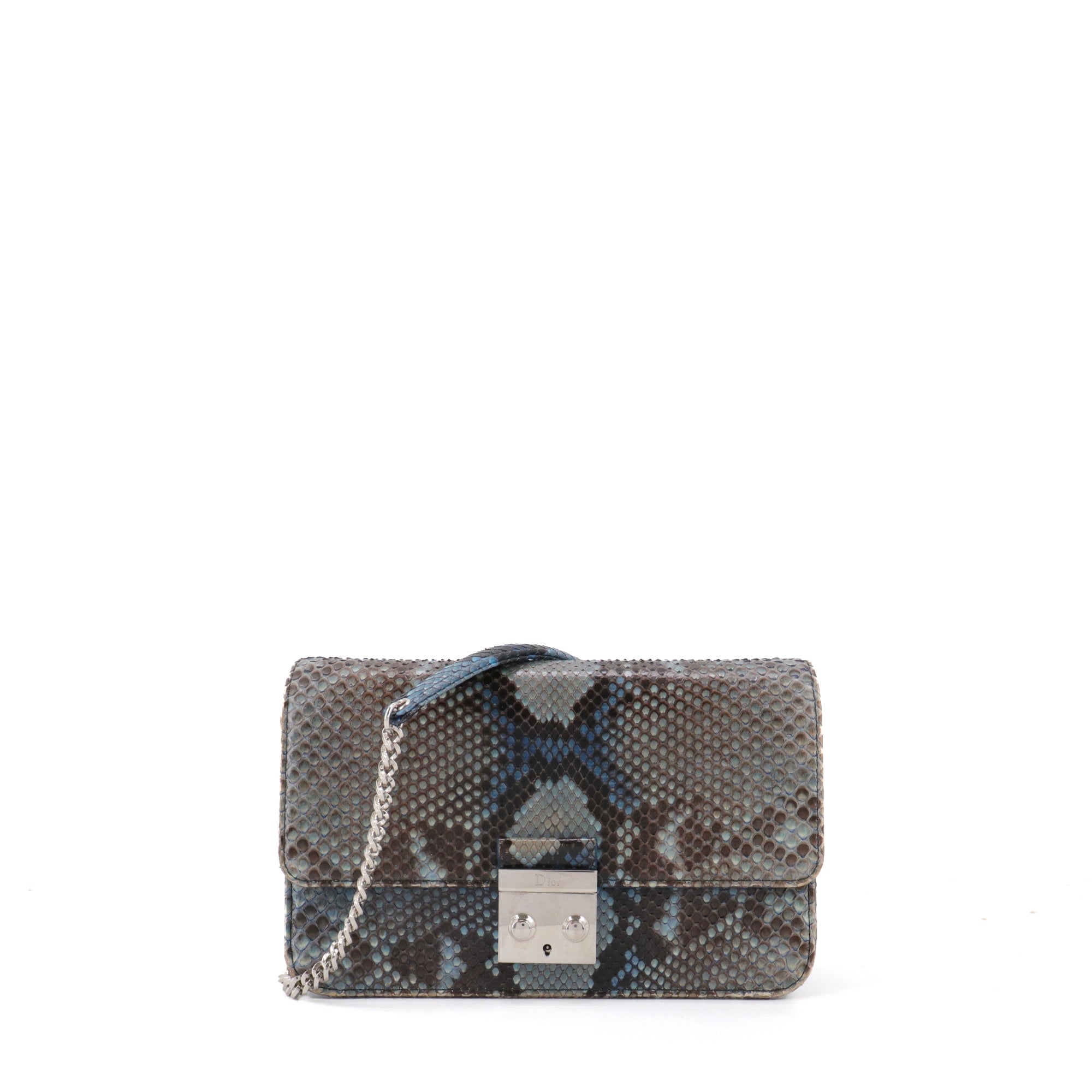 DIOR - Sac à bandoulière Miss Dior en python bleu gris