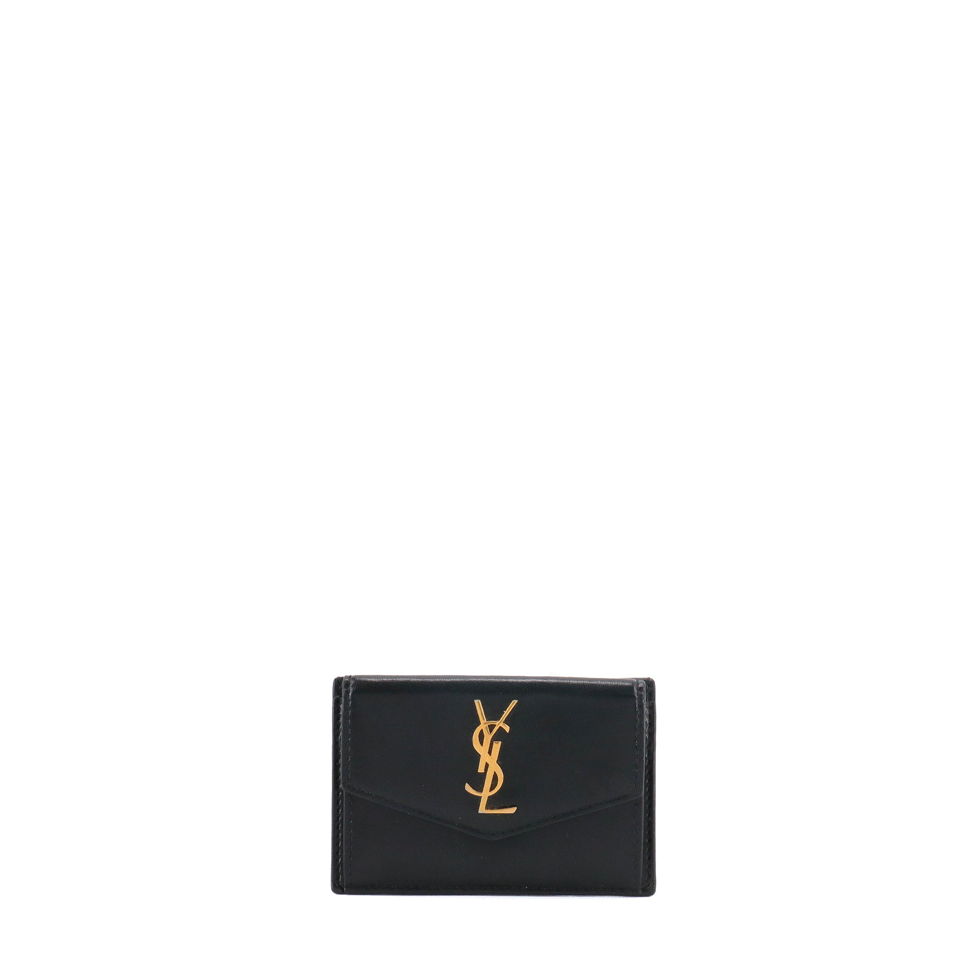 SAINT LAURENT - Porte-cartes Uptown Saint Laurent en cuir noir