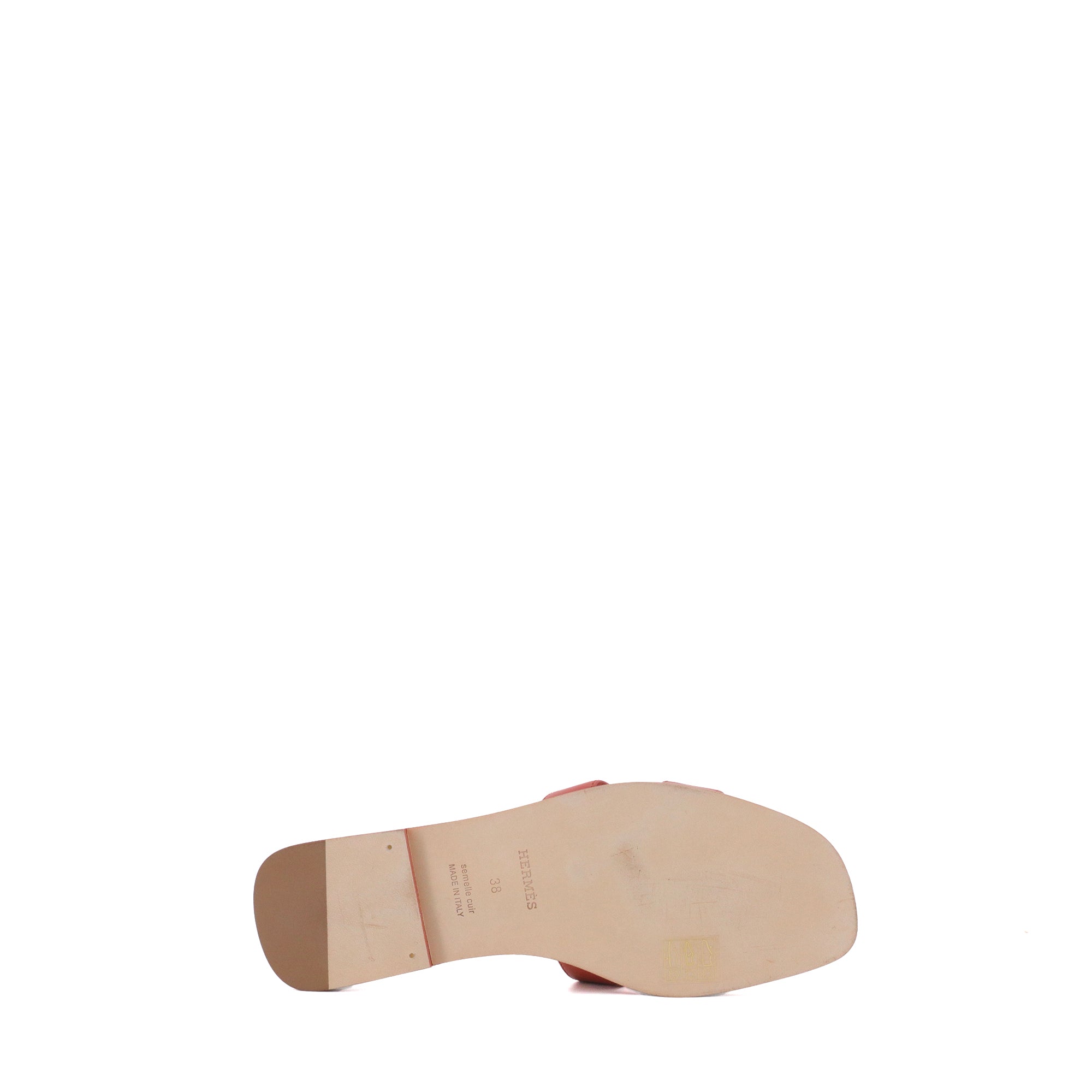 HERMÈS - Sandales Oran Hermès en cuir Rouge de Turin (T38)