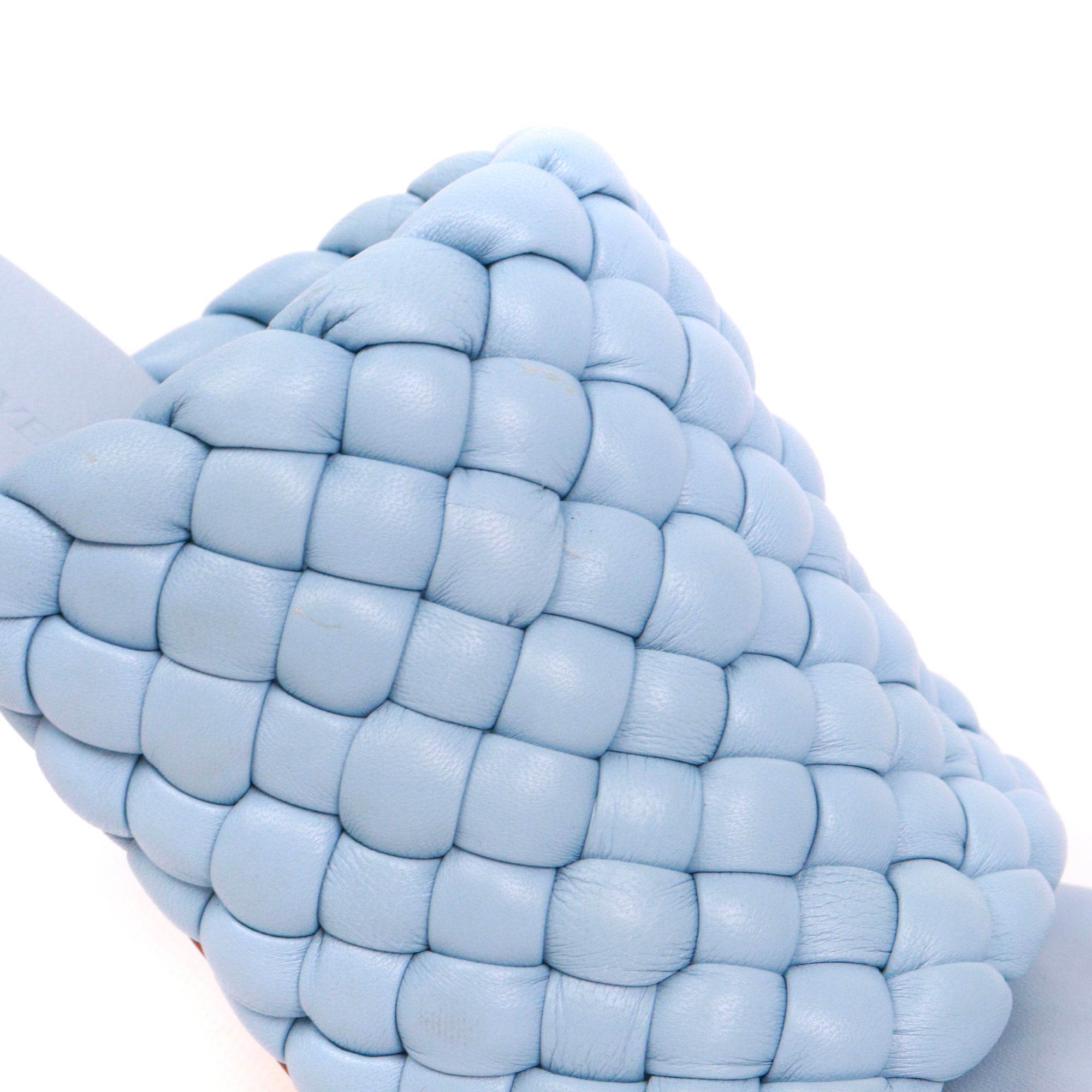 BOTTEGA VENETA - Mules Bottega Veneta en cuir bleu ice (T38)