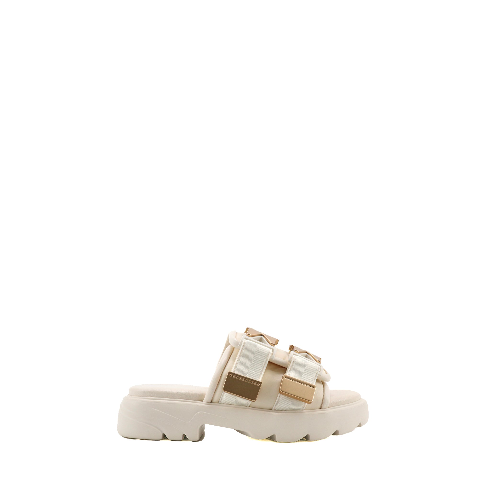 BOTTEGA VENETA - Mules Flash Bottega Veneta en toile blanc cassé (T37)