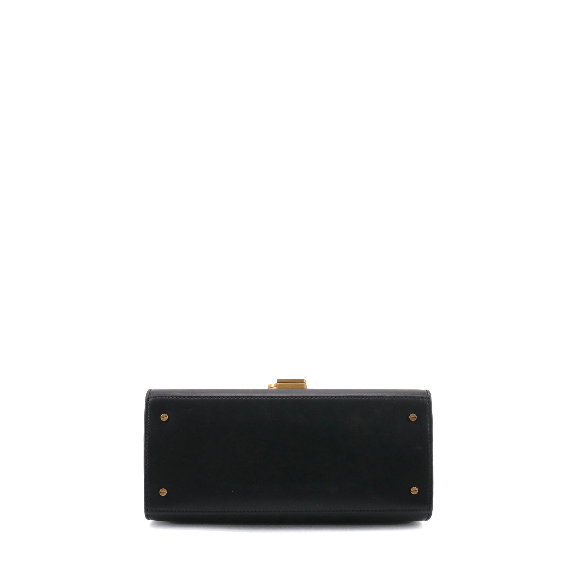 SAINT LAURENT - Sac à bandoulière Cassandra Top Handle medium Saint Laurent en cuir box noir