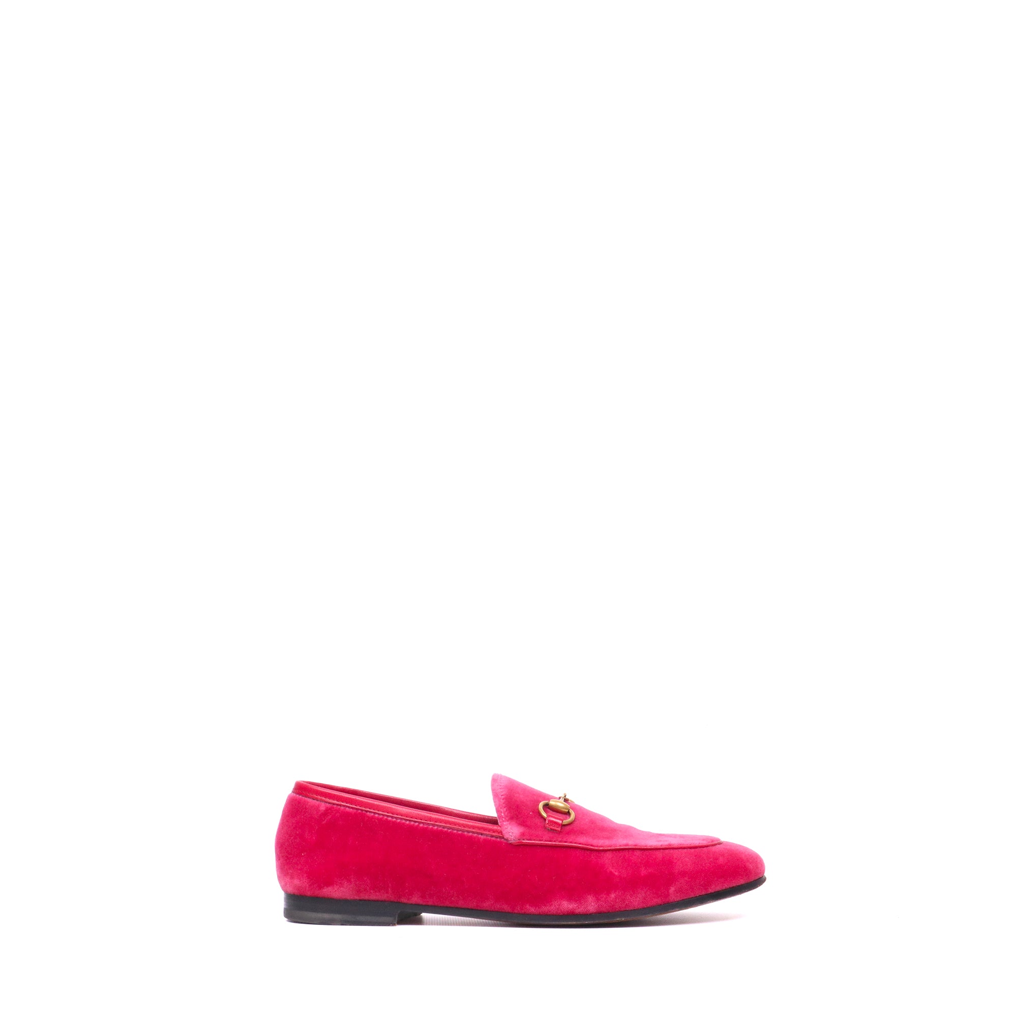 GUCCI - Mocassins Jordaan Gucci en velours fuchsia (T37)