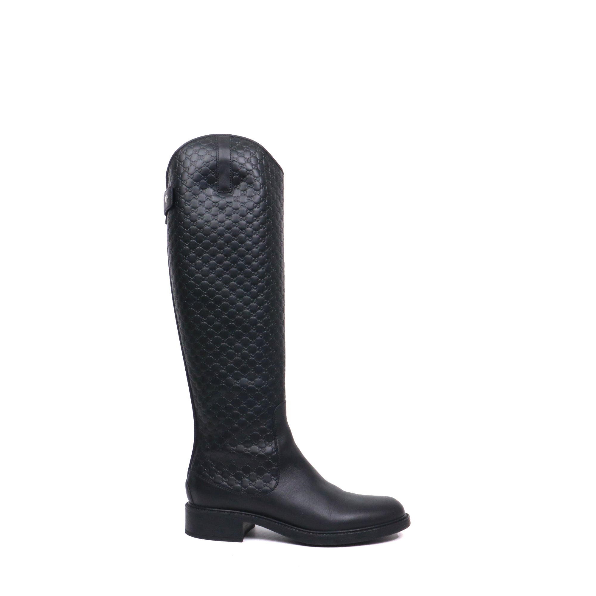 GUCCI - Bottes GG Gucci en cuir monogrammé noir (T39)