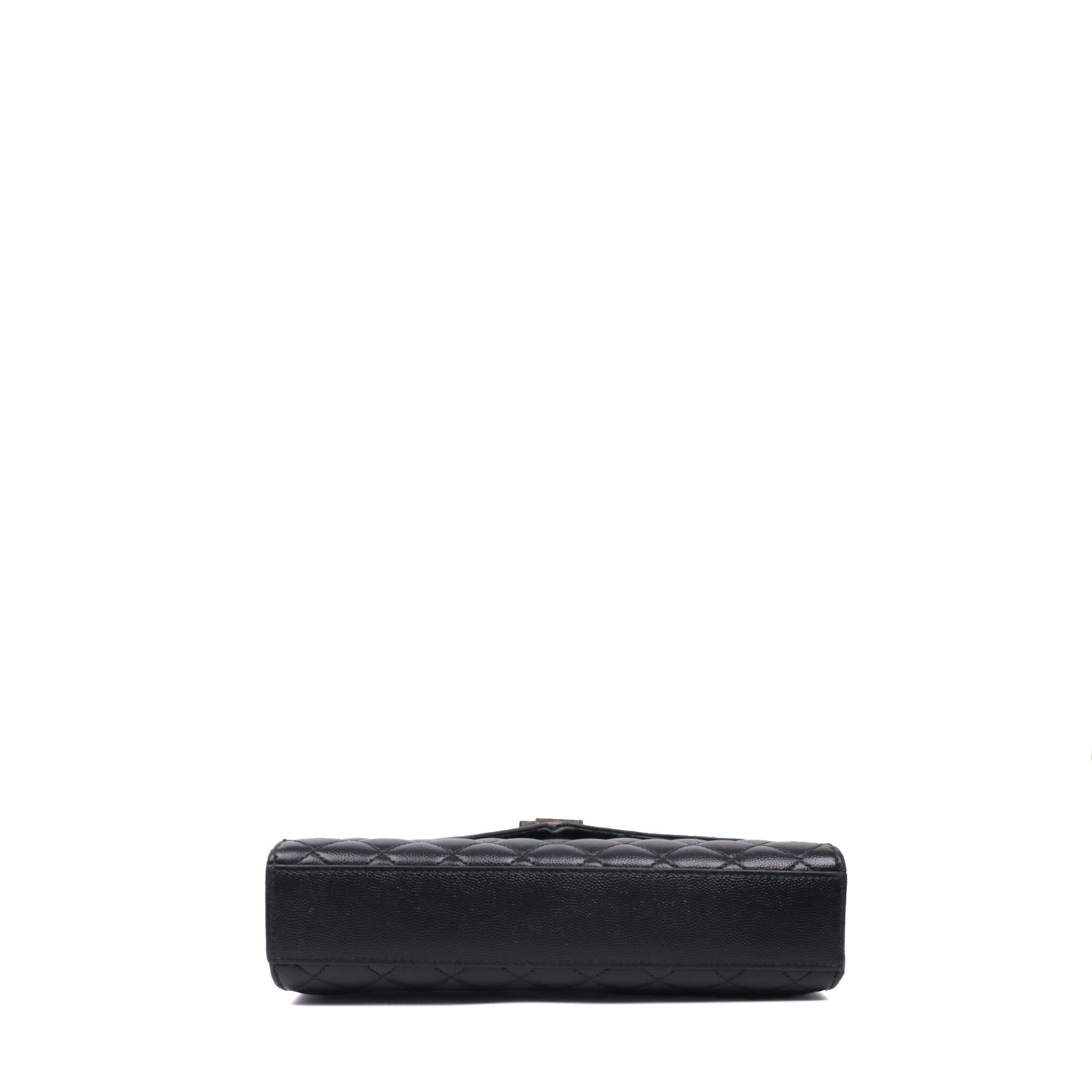 SAINT LAURENT - Sac à bandoulière Envelope Medium Saint Laurent en cuir matelassé grainé noir