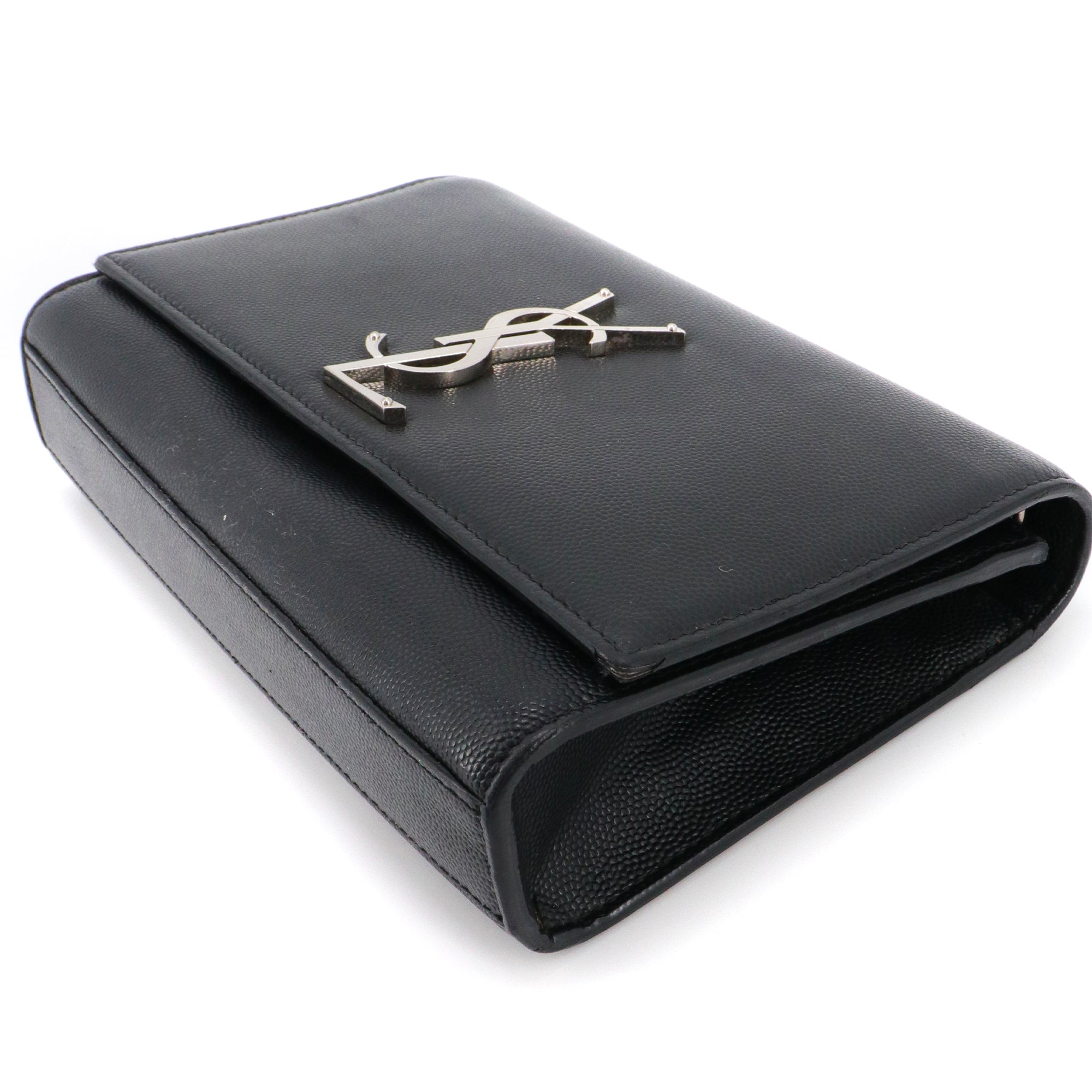 SAINT LAURENT - Sac à bandoulière Kate Small Saint Laurent en cuir grainé noir
