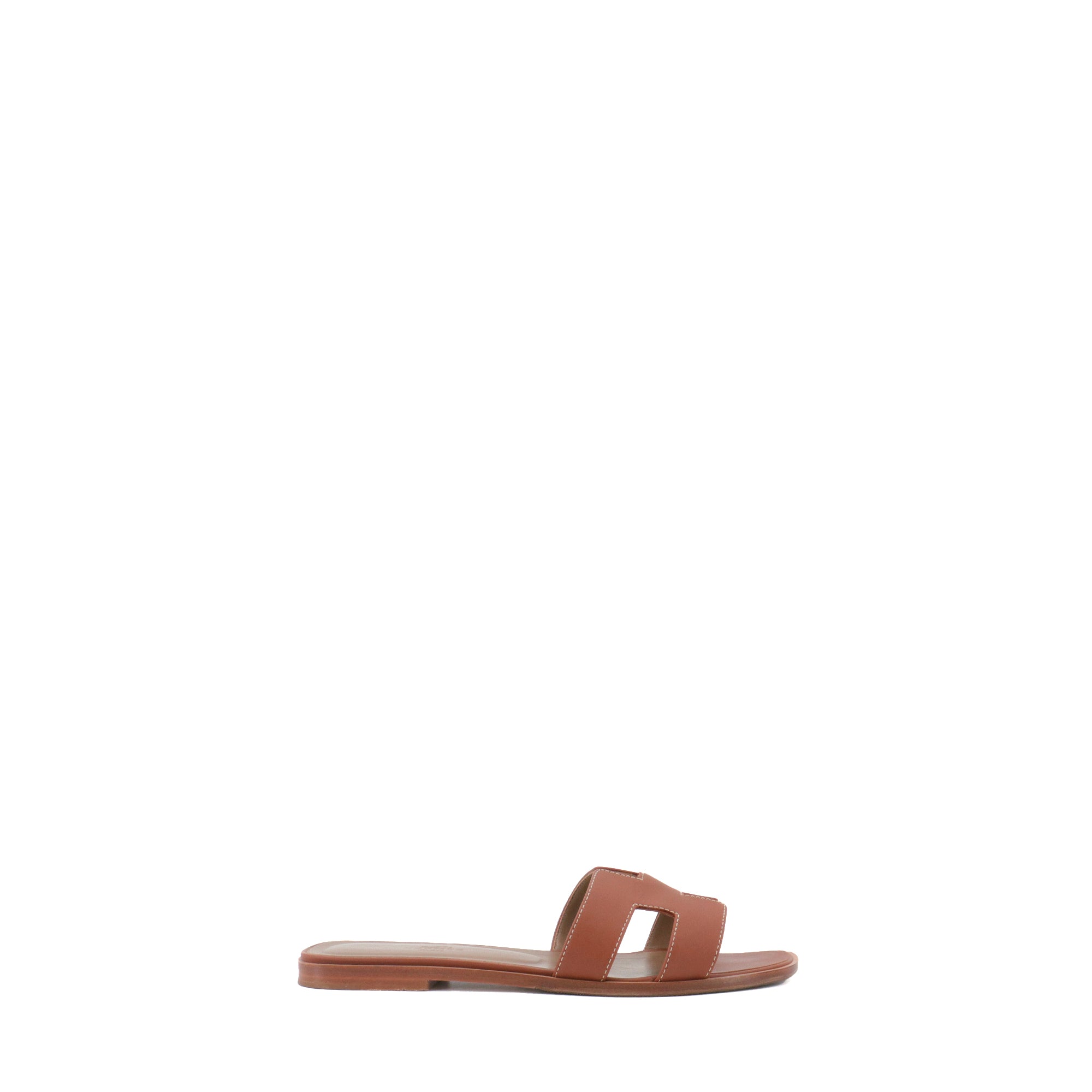 HERMÈS - Sandales Oran Hermès en cuir marron (T39)