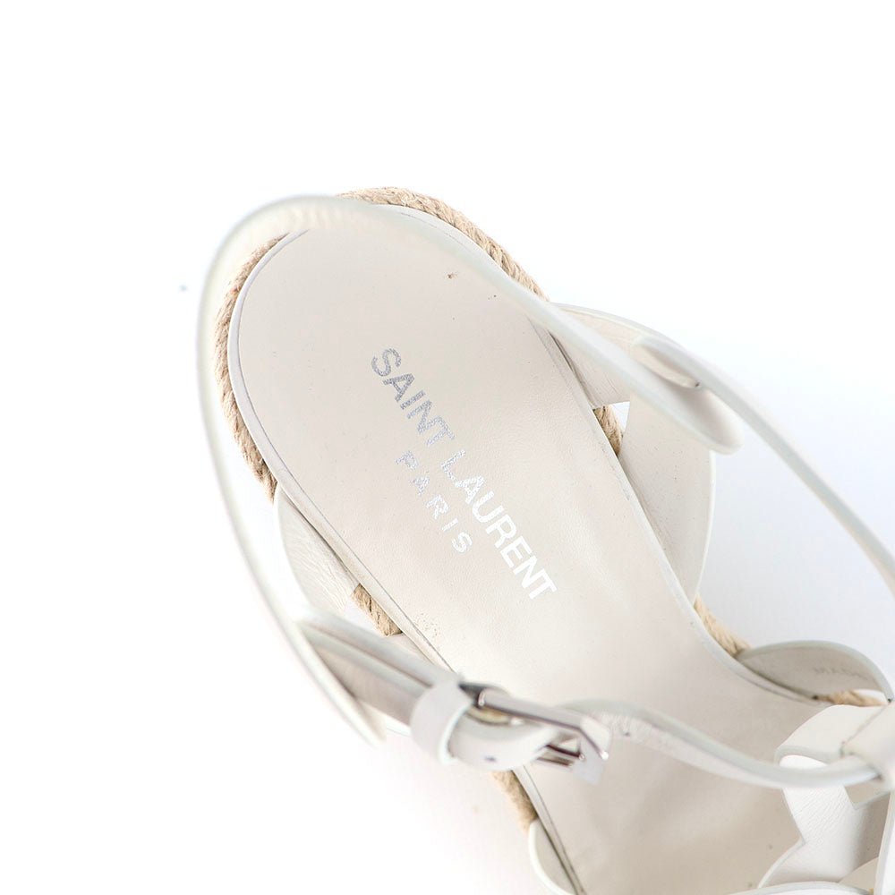 SAINT LAURENT - Sandales compensées Tribute en cuir (T39)