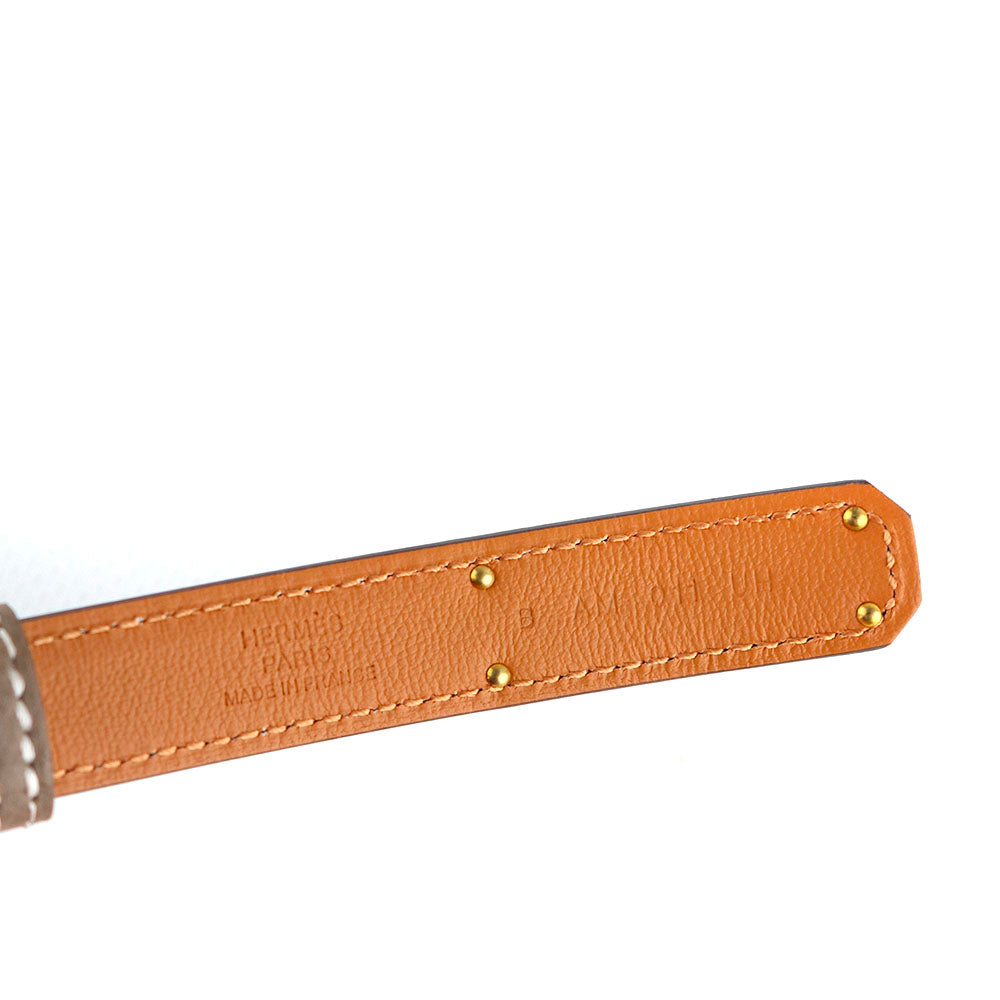 HERMÈS - Ceinture Kelly 18 en cuir epsom étoupe