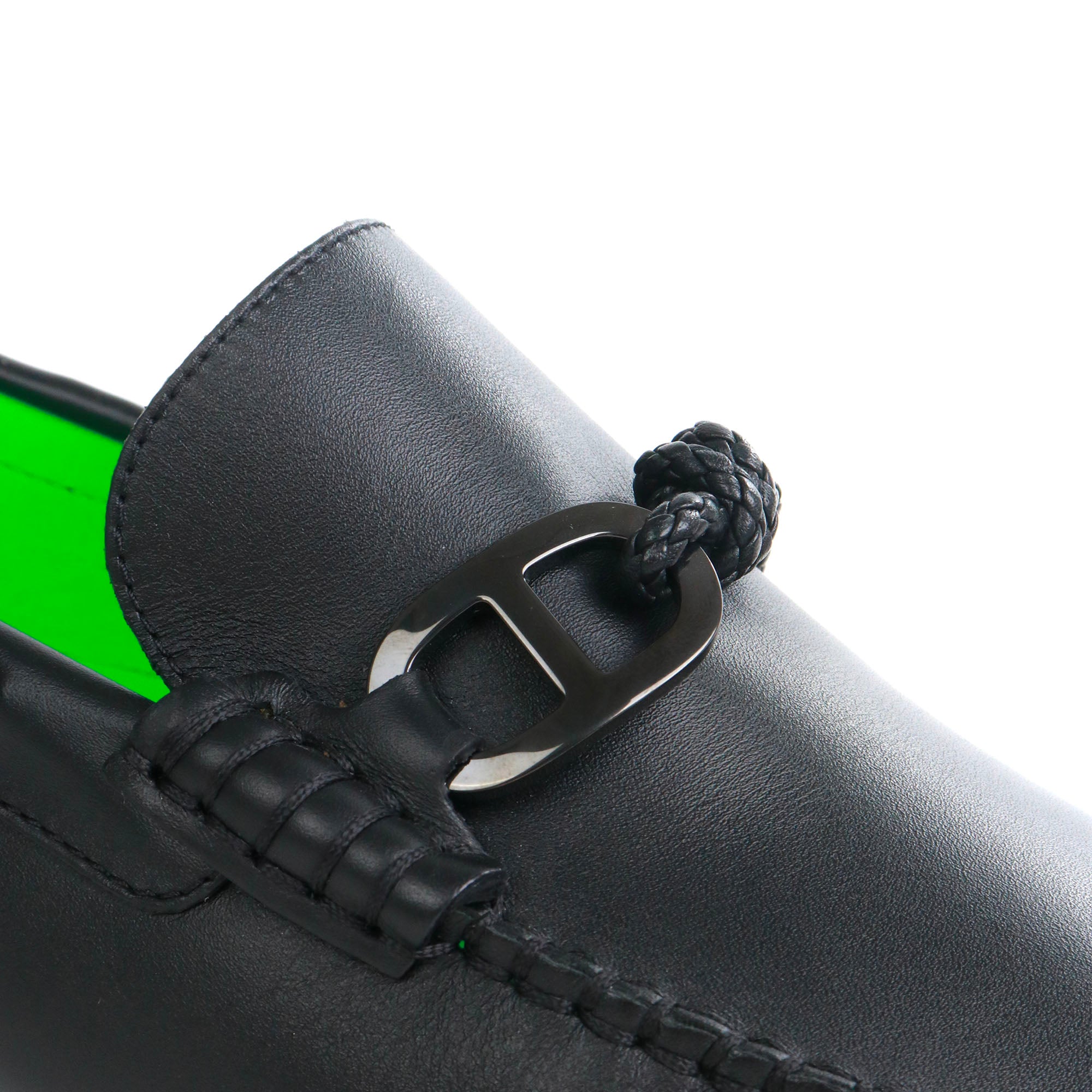 HERMÈS - Mocassins Alessandro Hermès en cuir noir (T40)
