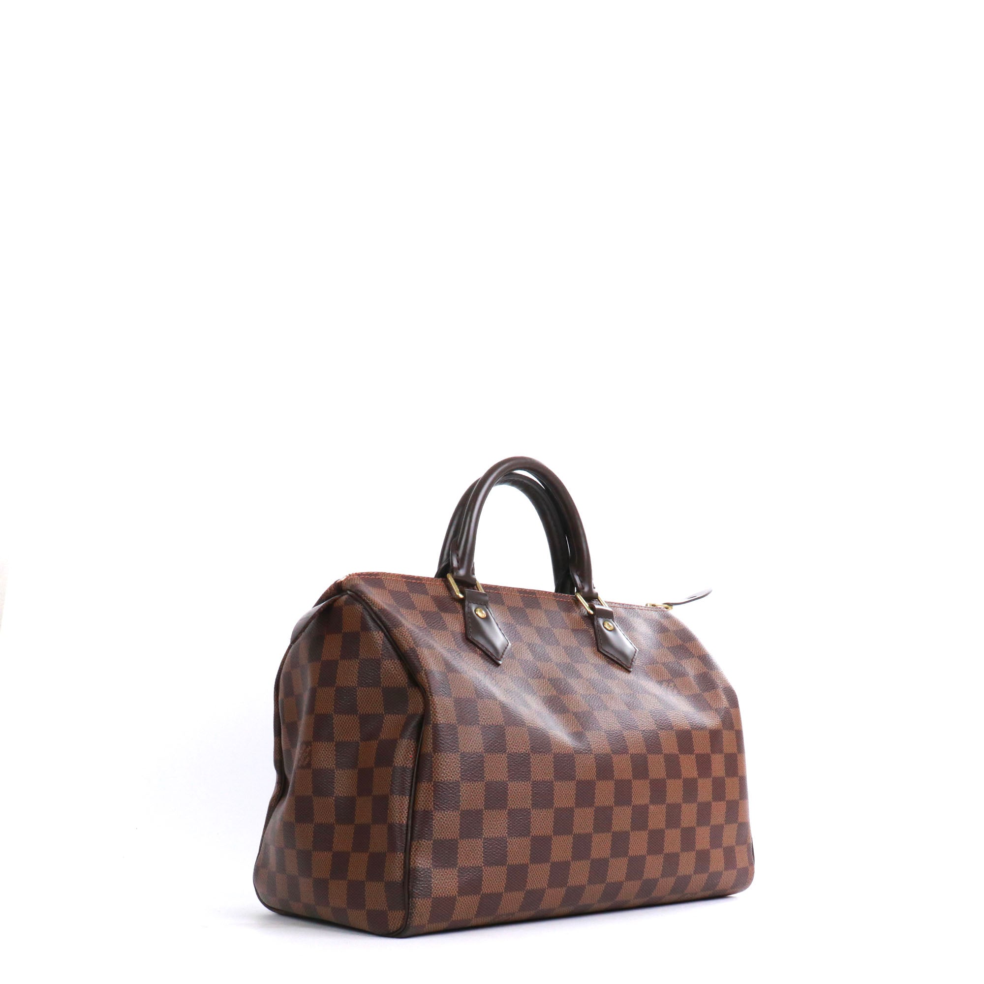 LOUIS VUITTON - Sac à main Speedy 30 Louis Vuitton en toile damier ébène