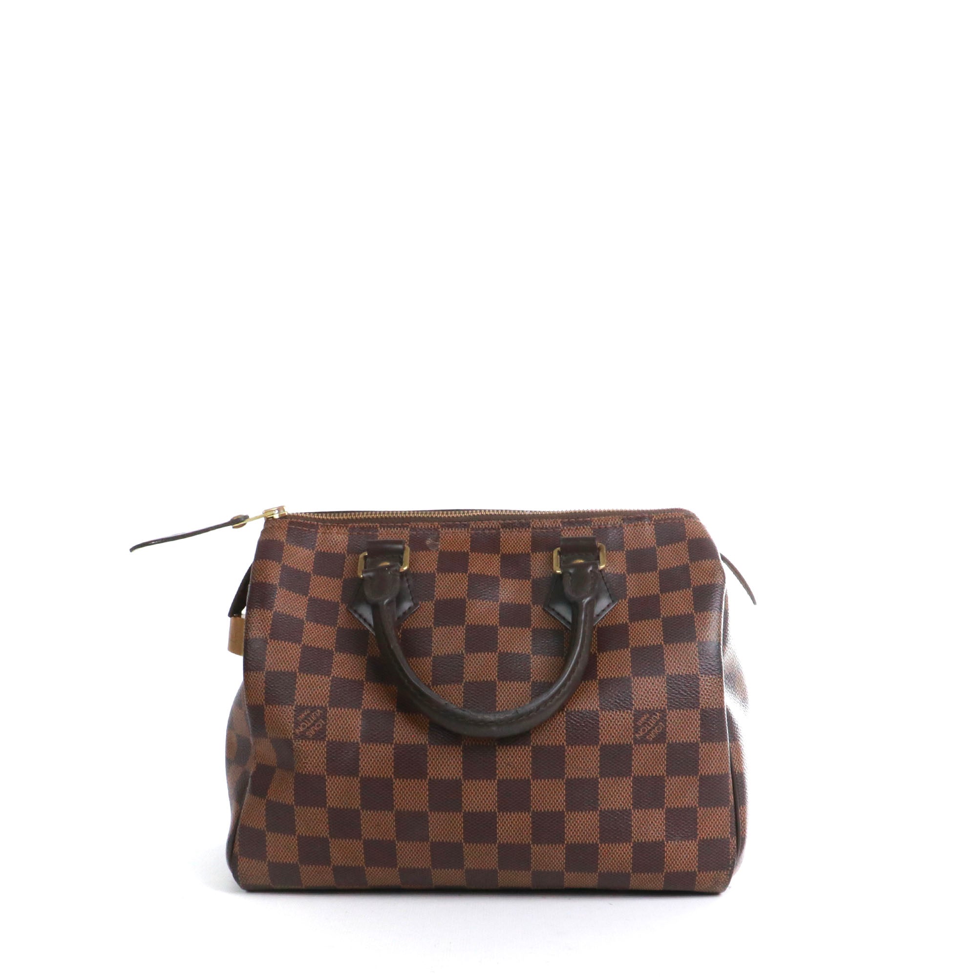 LOUIS VUITTON - Sac à main Speedy 25 Louis Vuitton en toile damier ébène