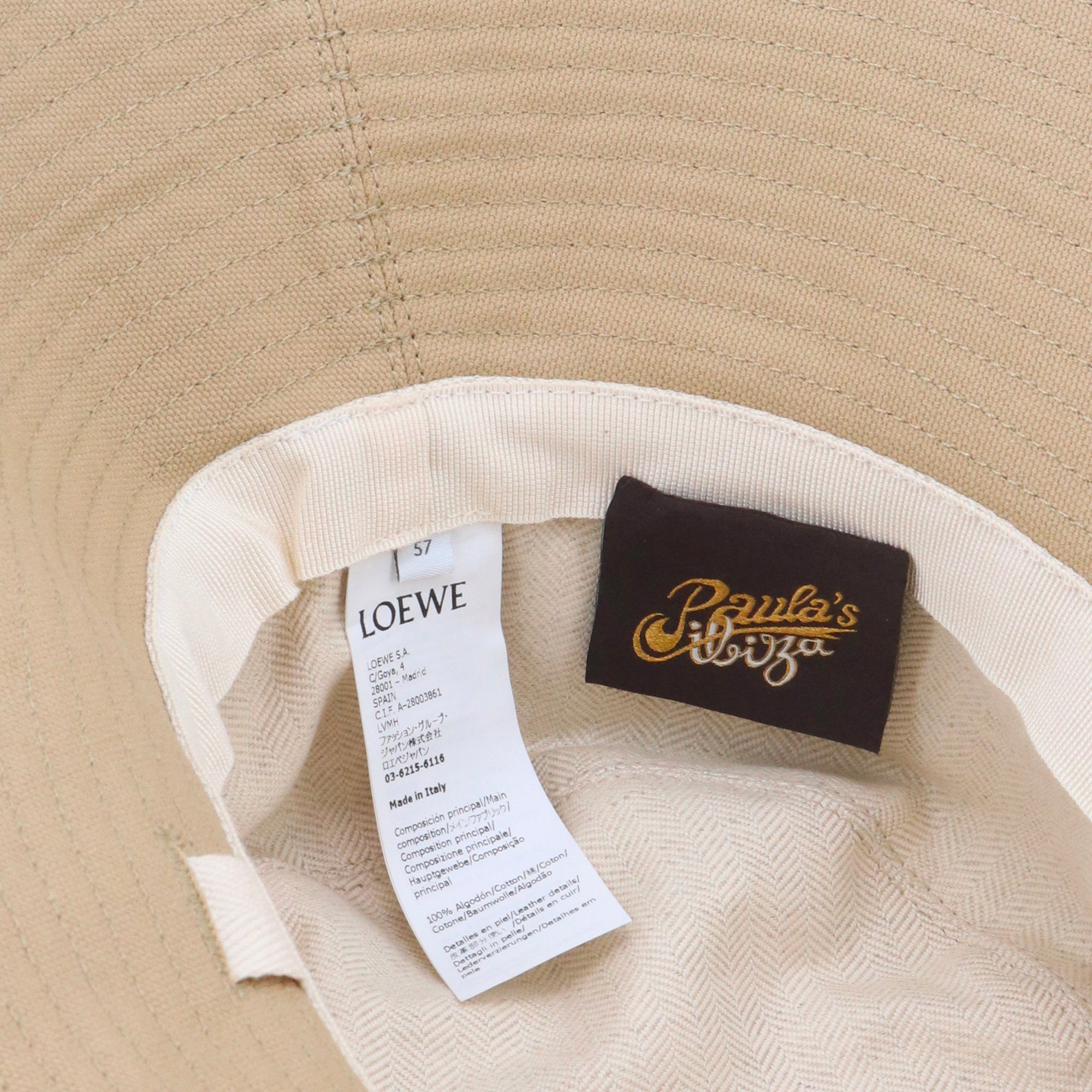 LOEWE - Chapeau Fisherman Loewe en coton beige (T57)
