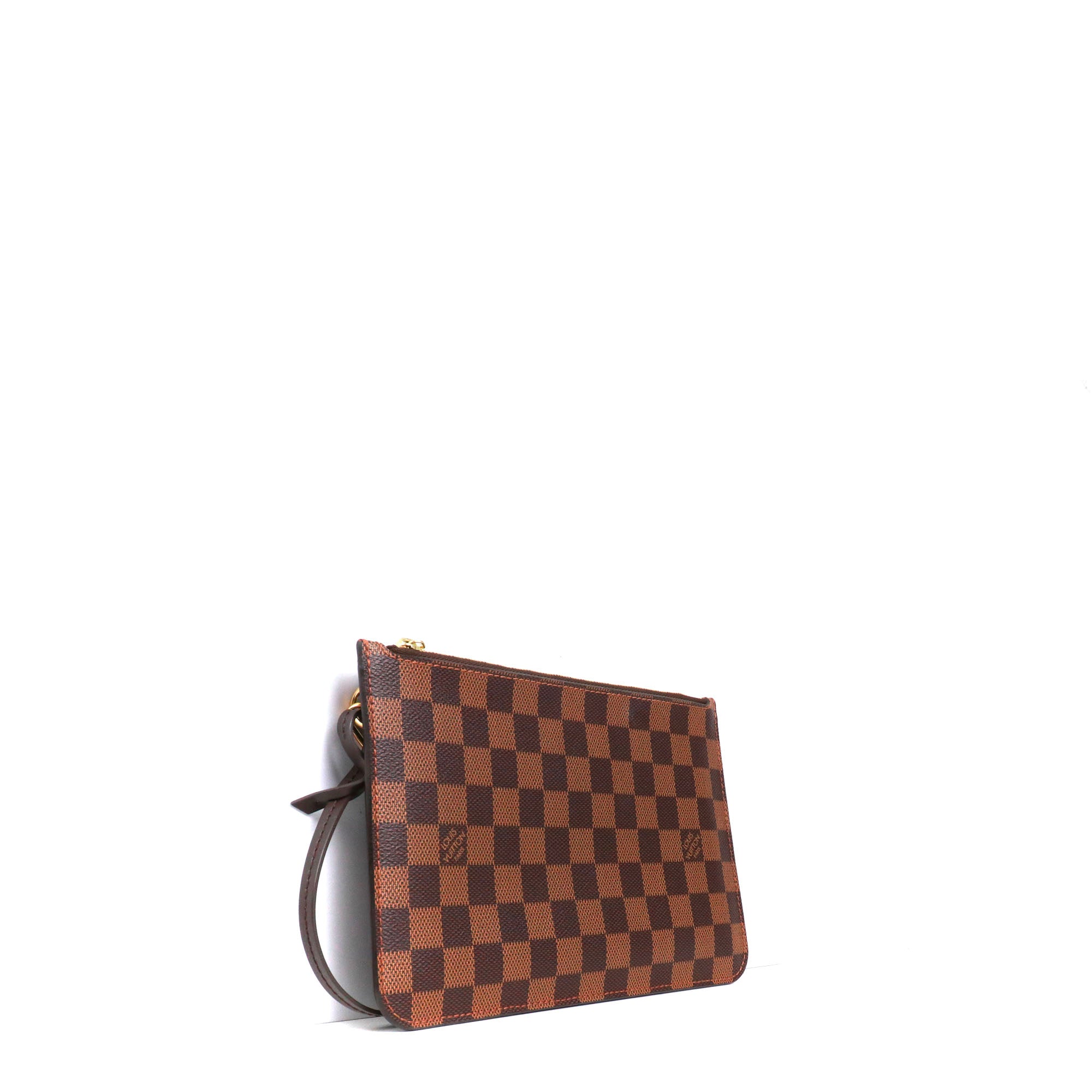 LOUIS VUITTON - Pochette Neverfull Louis Vuitton en toile enduite damier ébène