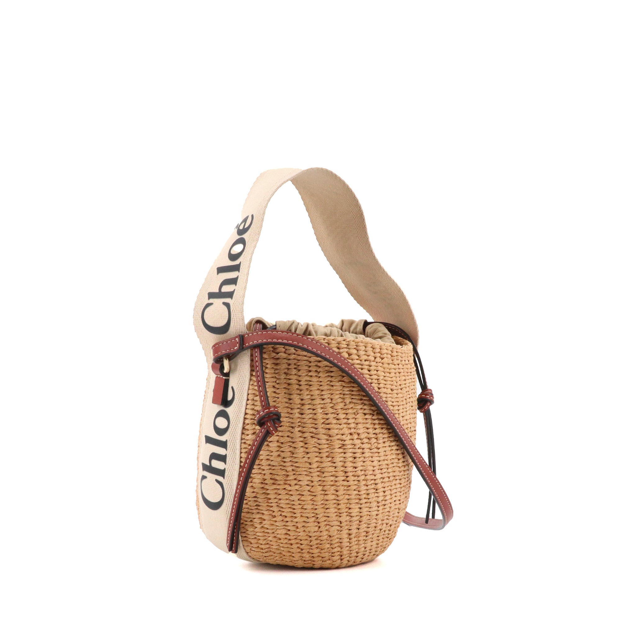 CHLOÉ - Sac à bandoulière Panier Woody Small Chloe x Mifuko en raphia