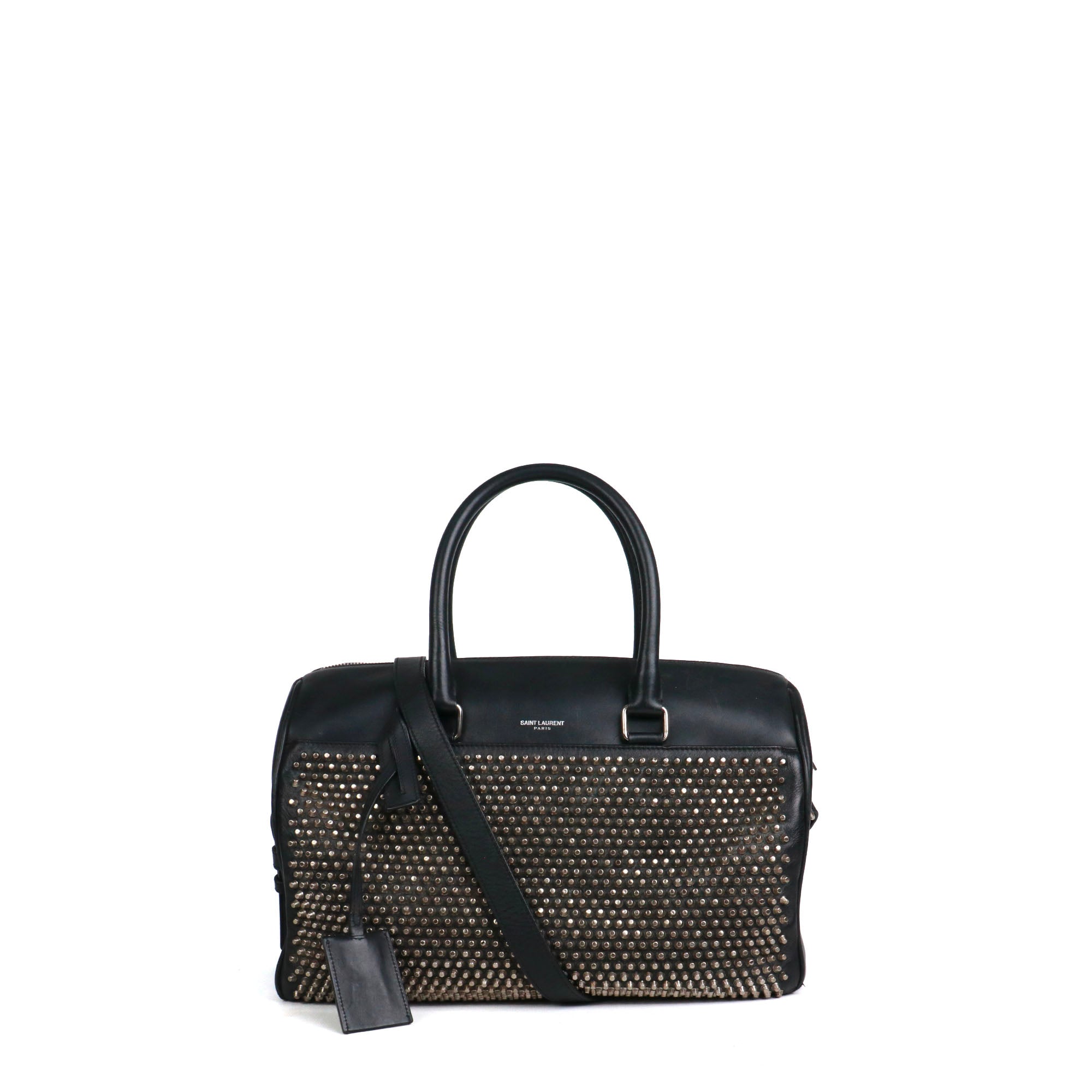 SAINT LAURENT - Sac à main Boston Saint Laurent en cuir noir