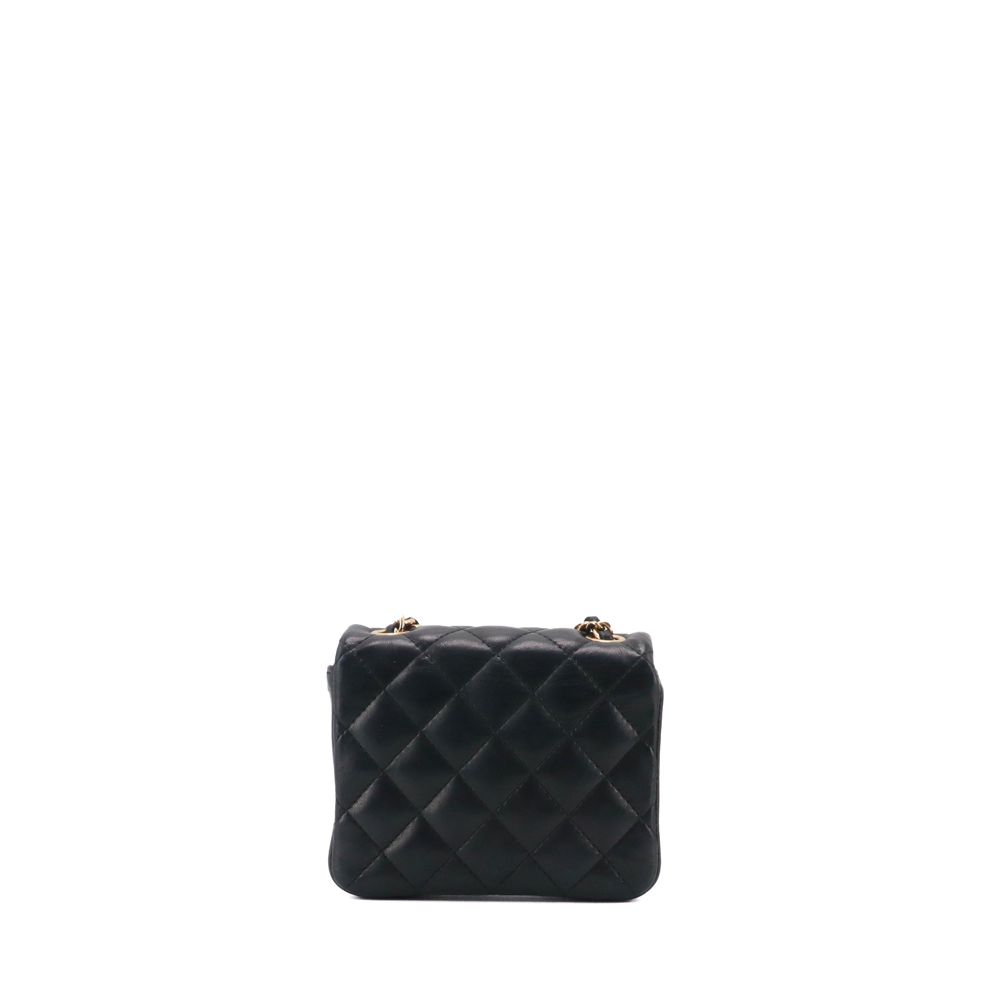 CHANEL - Sac à bandoulière Classique/Timeless micro Chanel en cuir lisse noir vintage