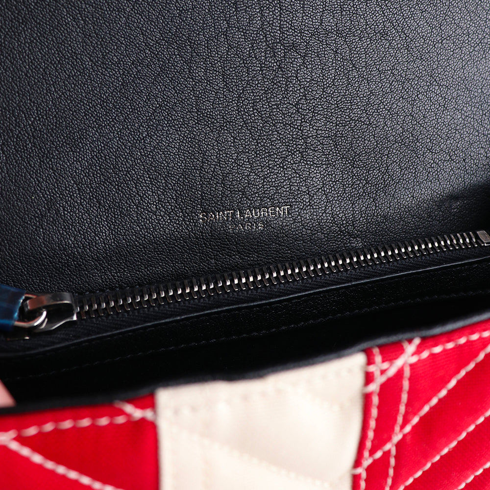 SAINT LAURENT - Sac à épaule Collège small en toile USA