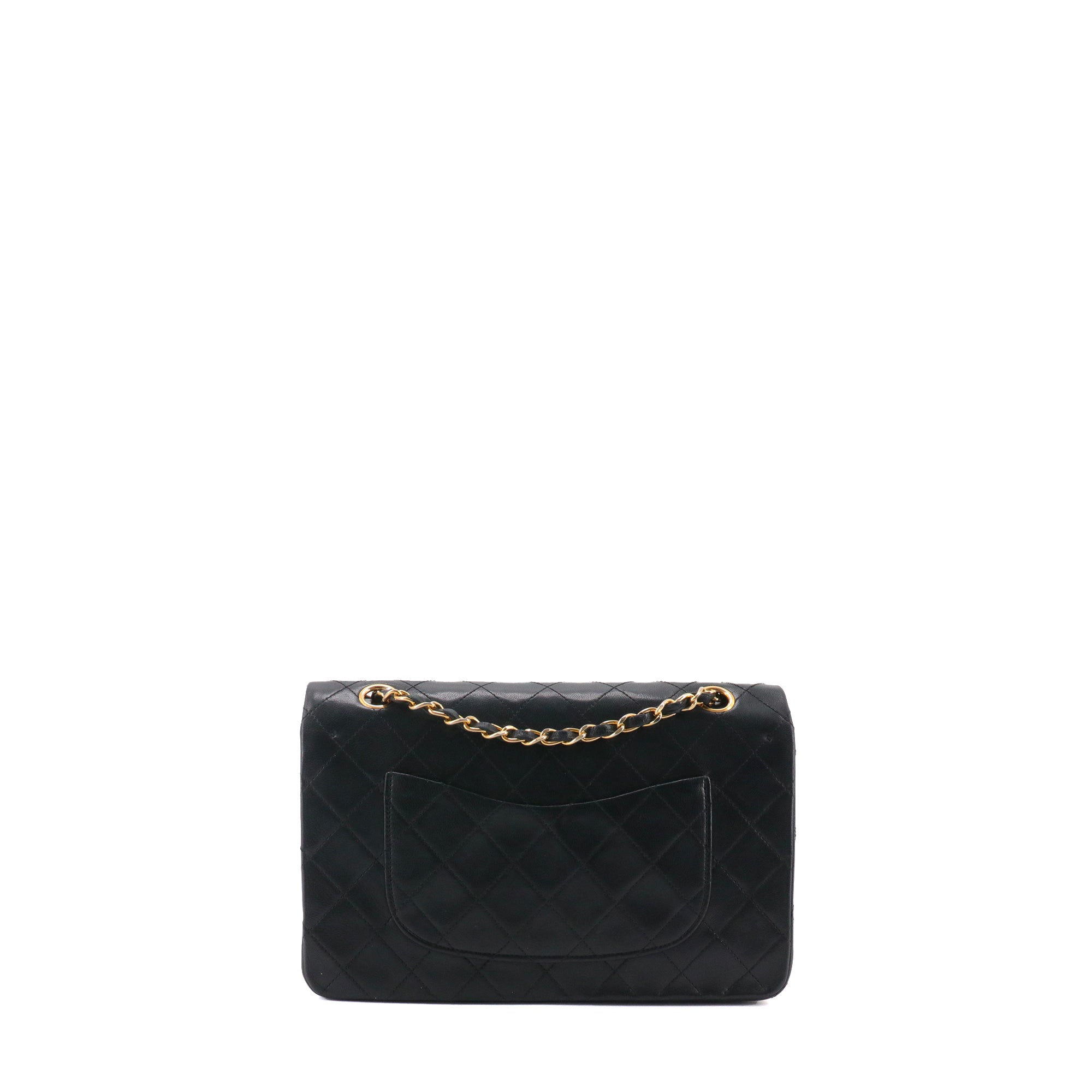 CHANEL - Sac à main Classique/Timeless Chanel 11.12 double flap Chanel en cuir lisse noir vintage