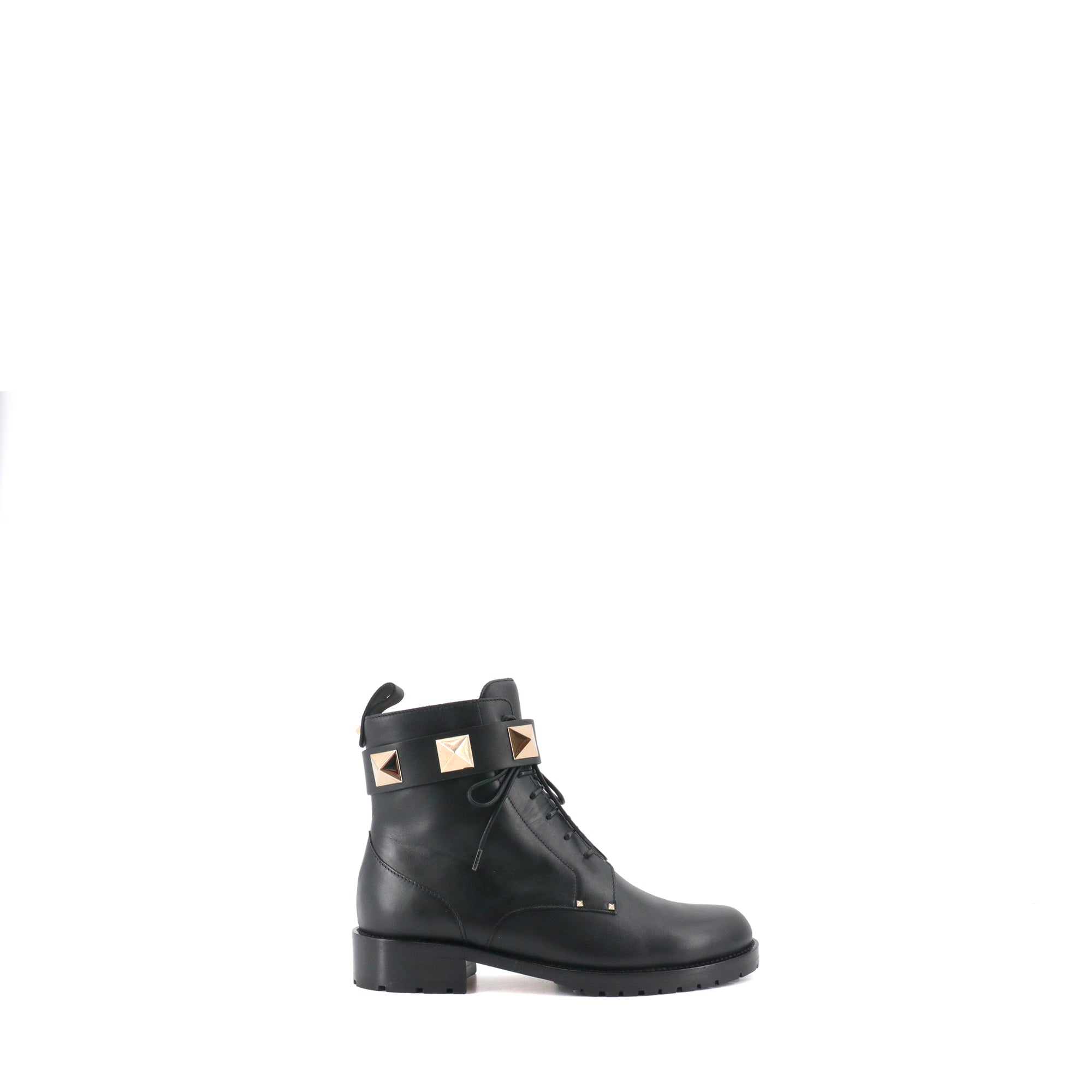 VALENTINO - Bottines Rockstud Valentino en cuir noir (T36.5)