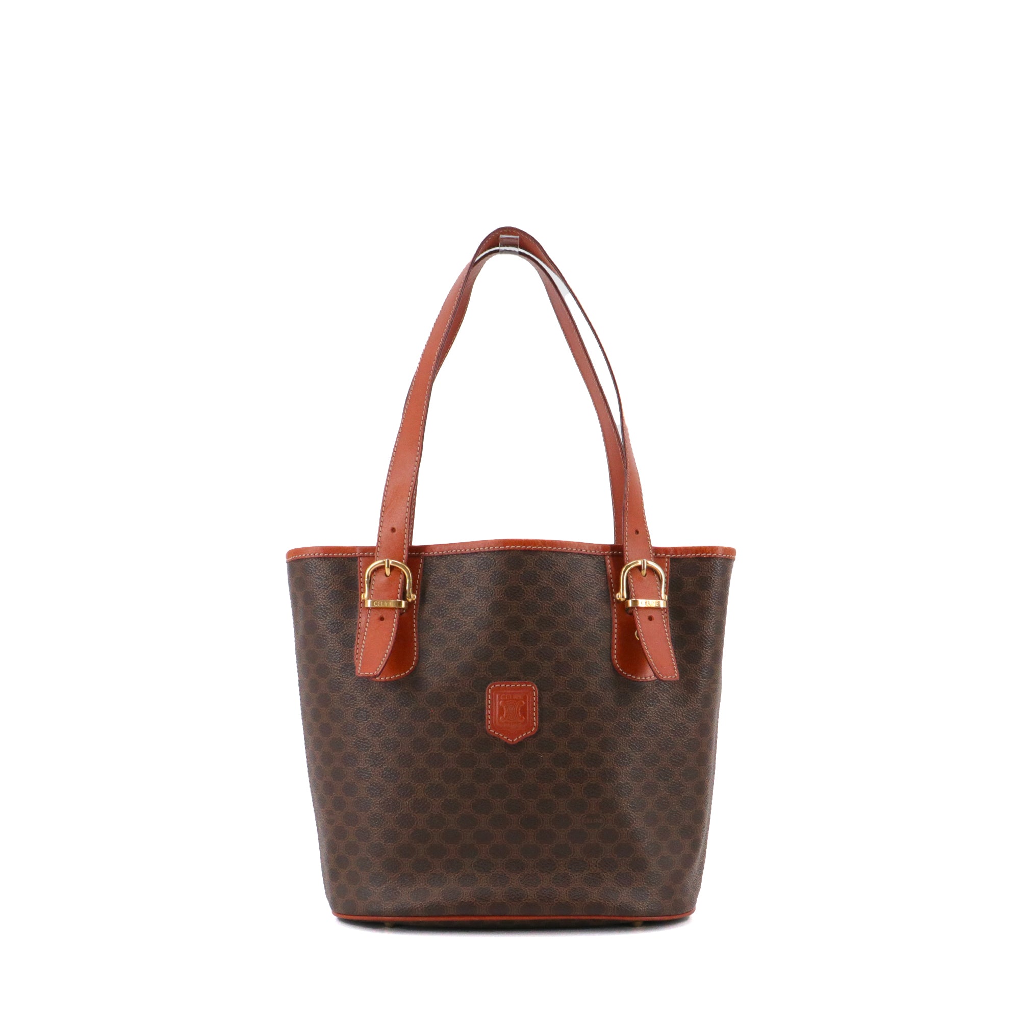CELINE - Sac à main Seau Triomphe Celine en toile monogrammée marron