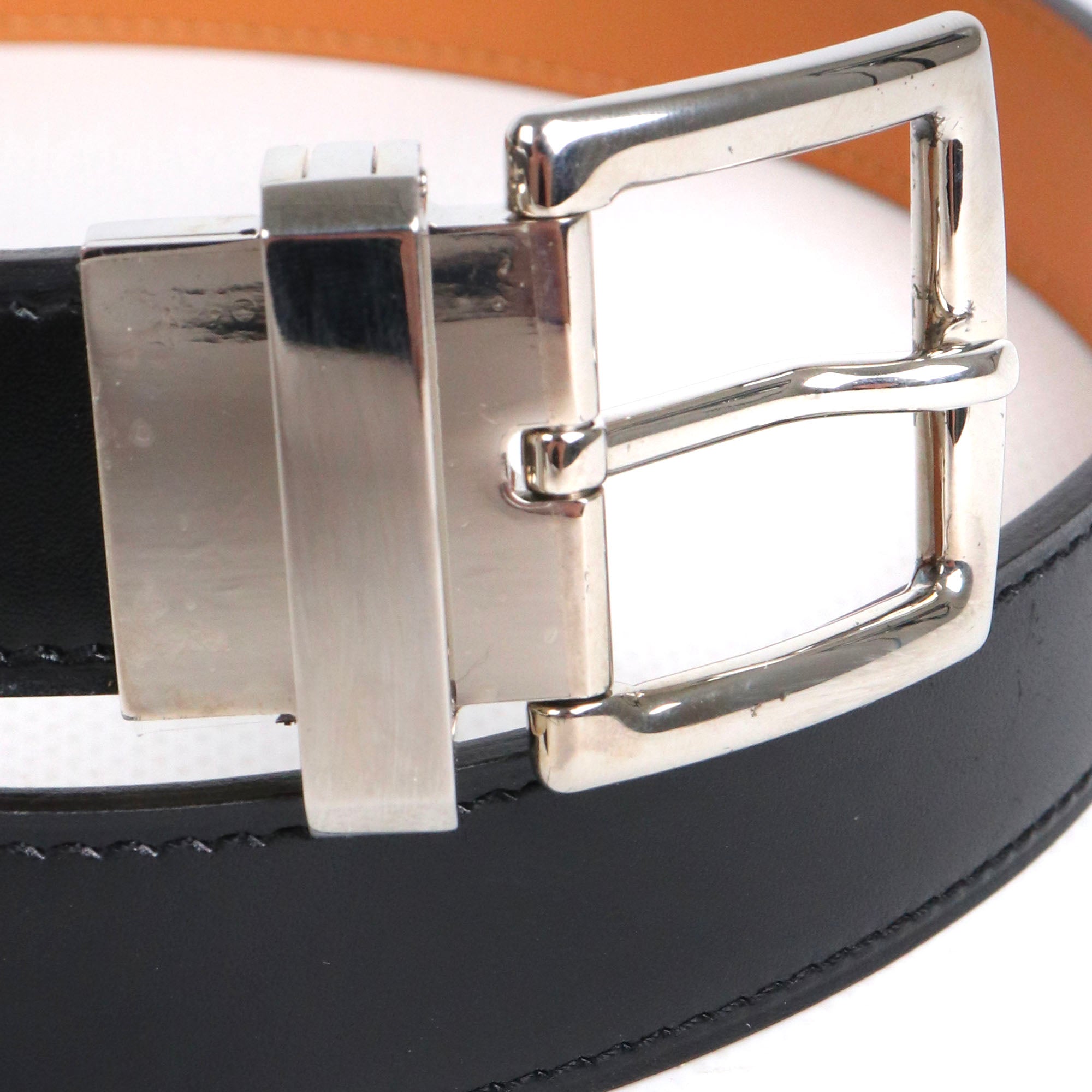 HERMÈS - Ceinture Java Hermès en cuir box noir (T65)