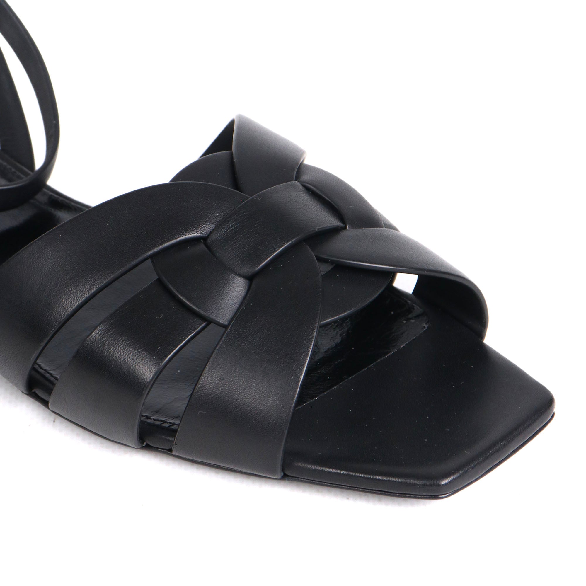 SAINT LAURENT - Sandales Tribute Saint Laurent en cuir noir (T39)