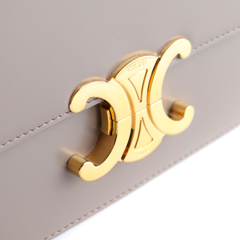 CELINE - Sac à bandoulière Triomphe teen en cuir box gris