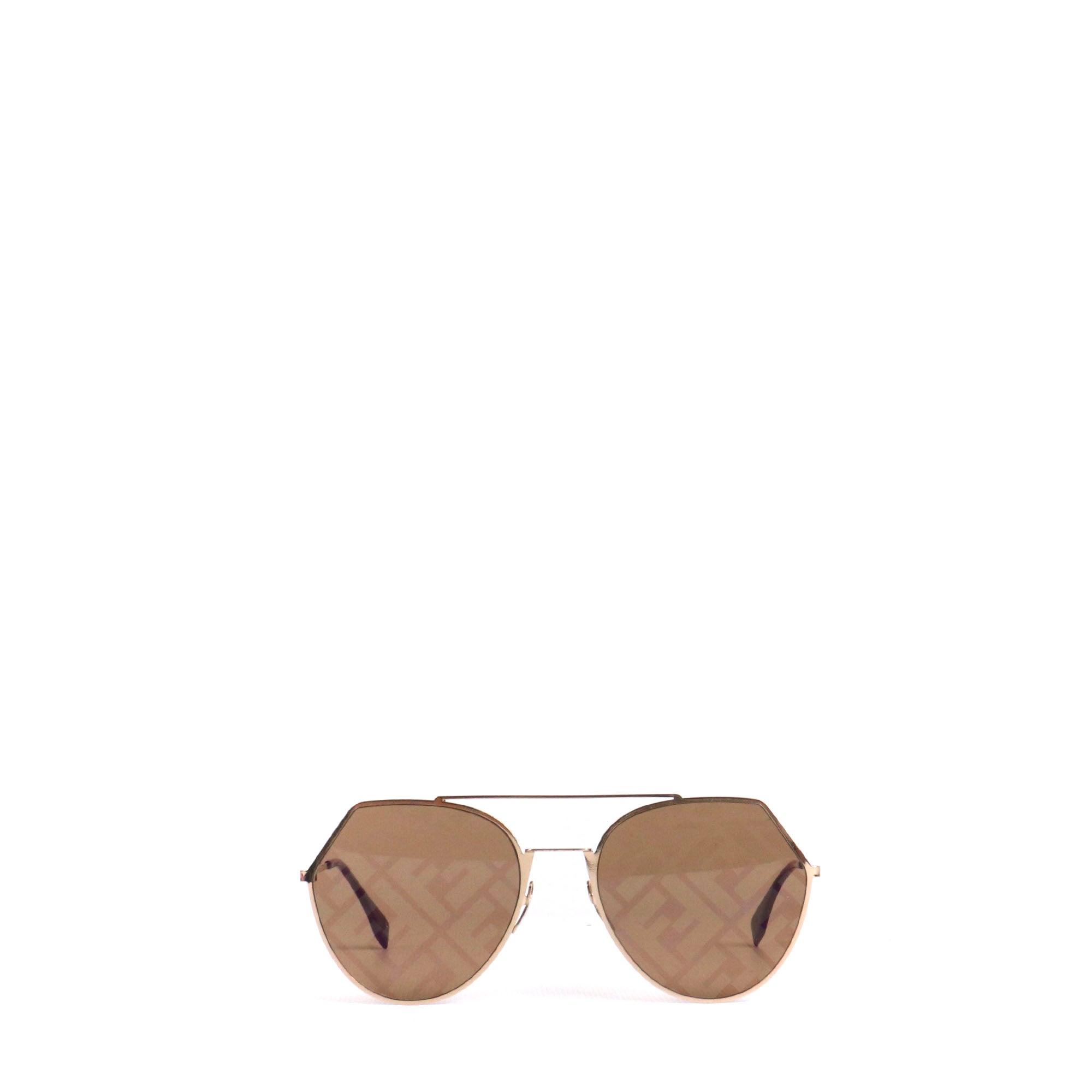 FENDI - Lunettes de soleil Aviateur Fendi en métal doré