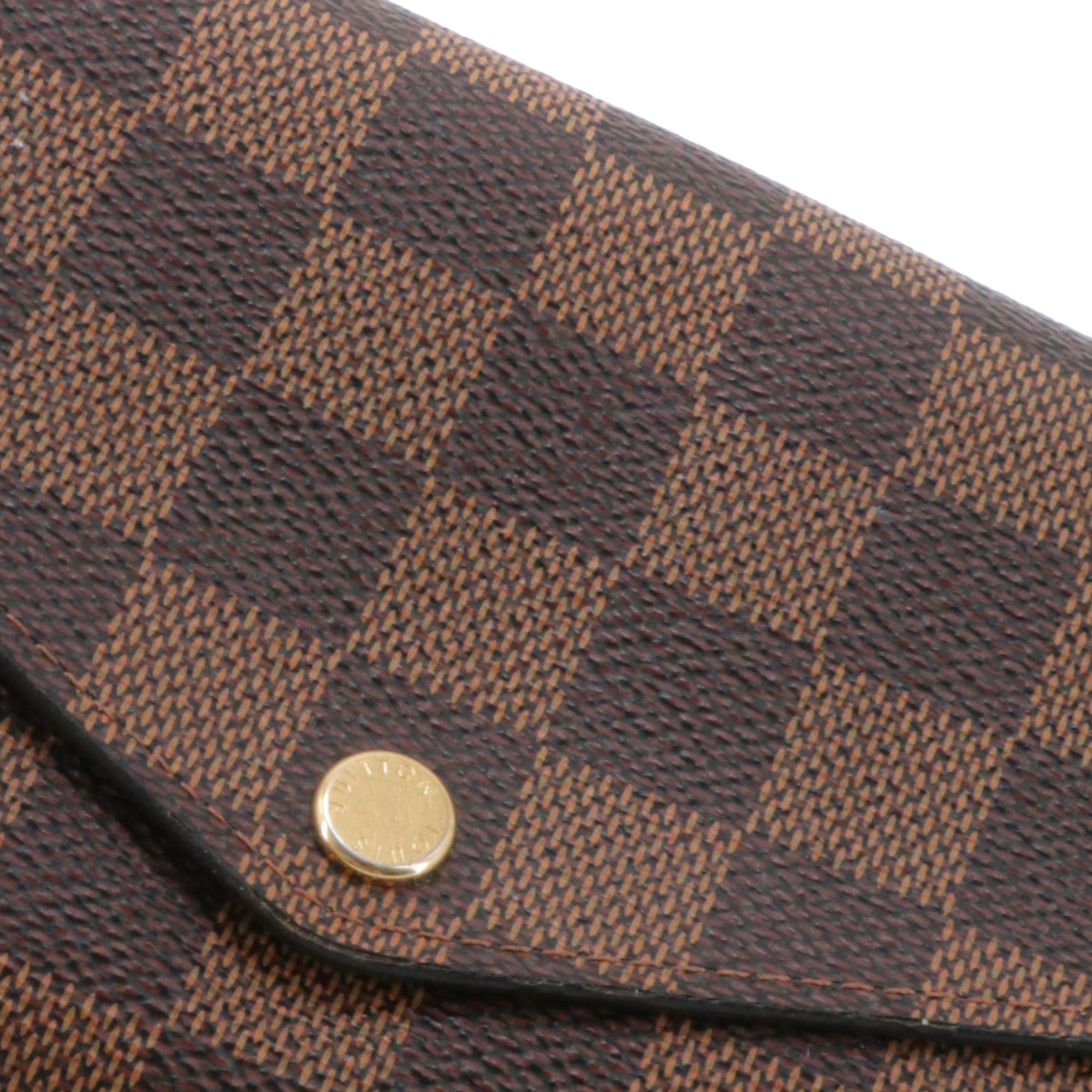 LOUIS VUITTON - Portefeuille Sarah Louis Vuitton en toile damier ébène