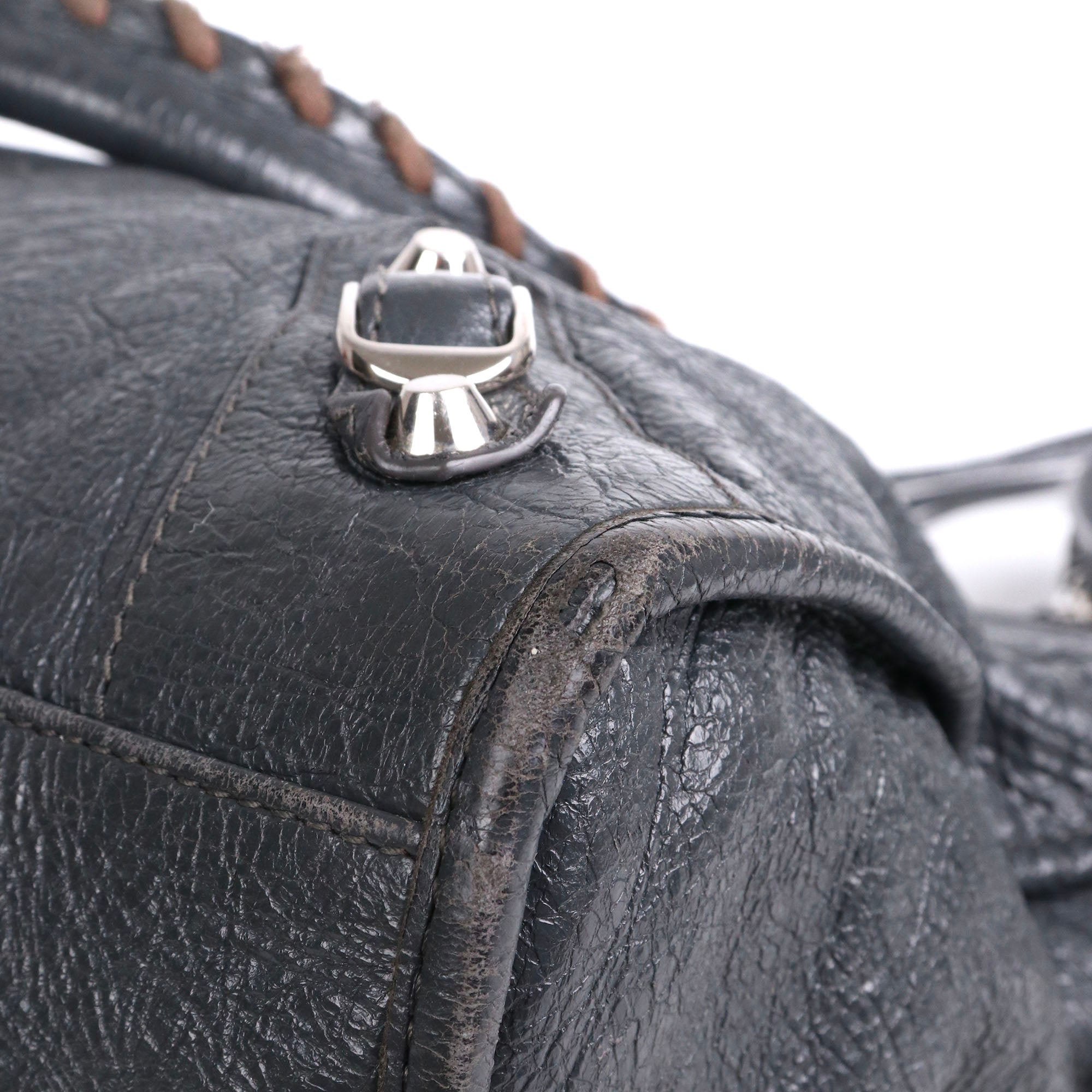 BALENCIAGA - Sac à main City Balenciaga en cuir gris