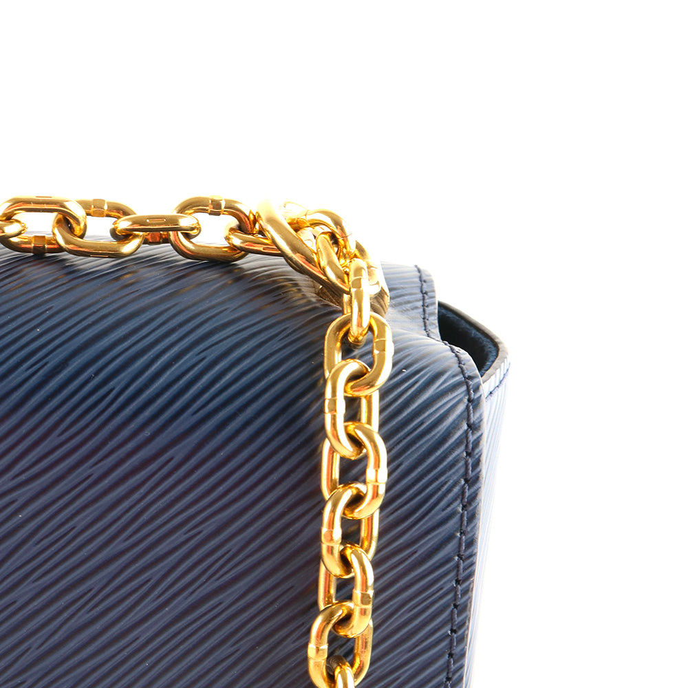 LOUIS VUITTON - Sac à bandoulière Twist MM en cuir épi bleu marine