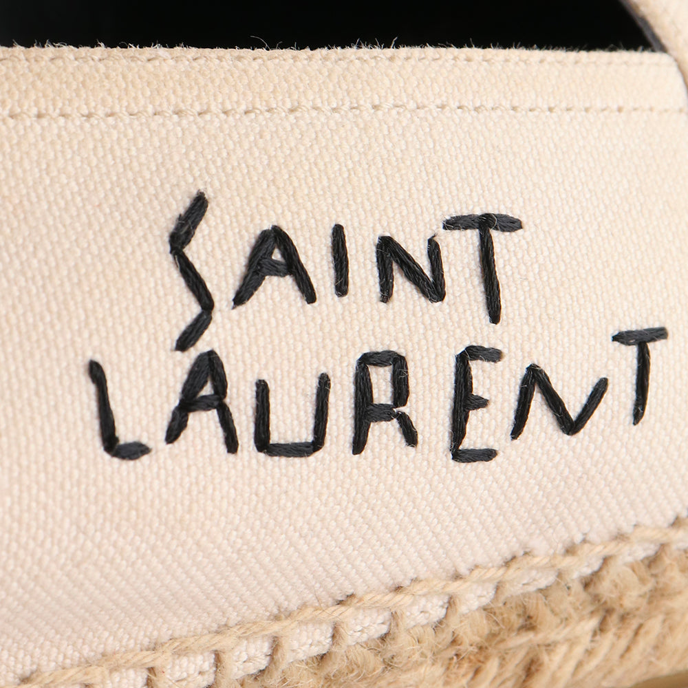 SAINT LAURENT - Espadrilles Signature en toile beige (T44)