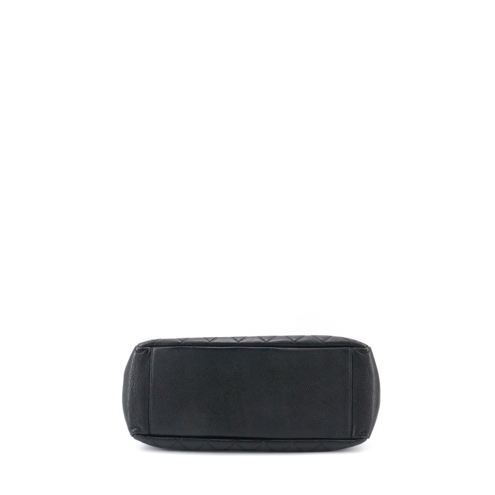 CHANEL - Sac cabas Shopping GST Chanel en cuir grainé noir