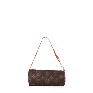 LOUIS VUITTON - Pochette Papillon Louis Vuitton en toile enduite monogrammée marron vintage