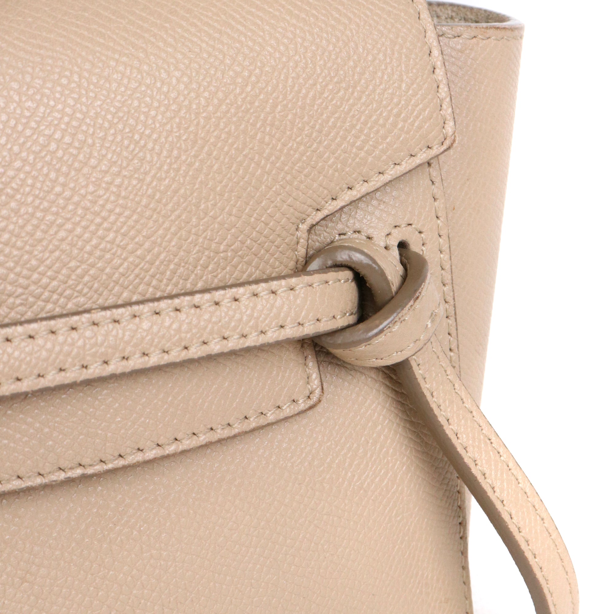 CELINE - Small size 16 handbag in gray smooth leather