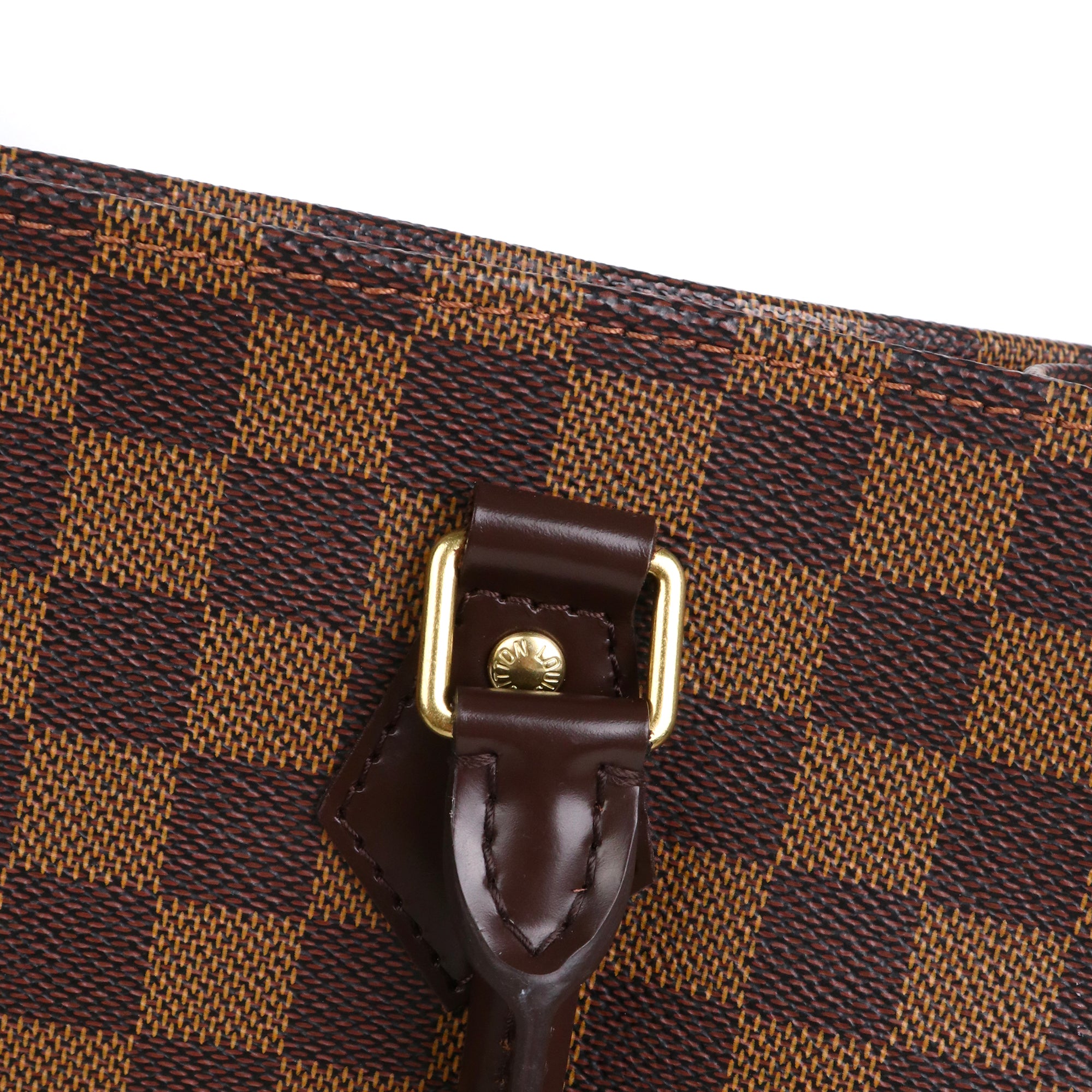 LOUIS VUITTON - Sac cabas plat Louis Vuitton en toile enduite damier ébène