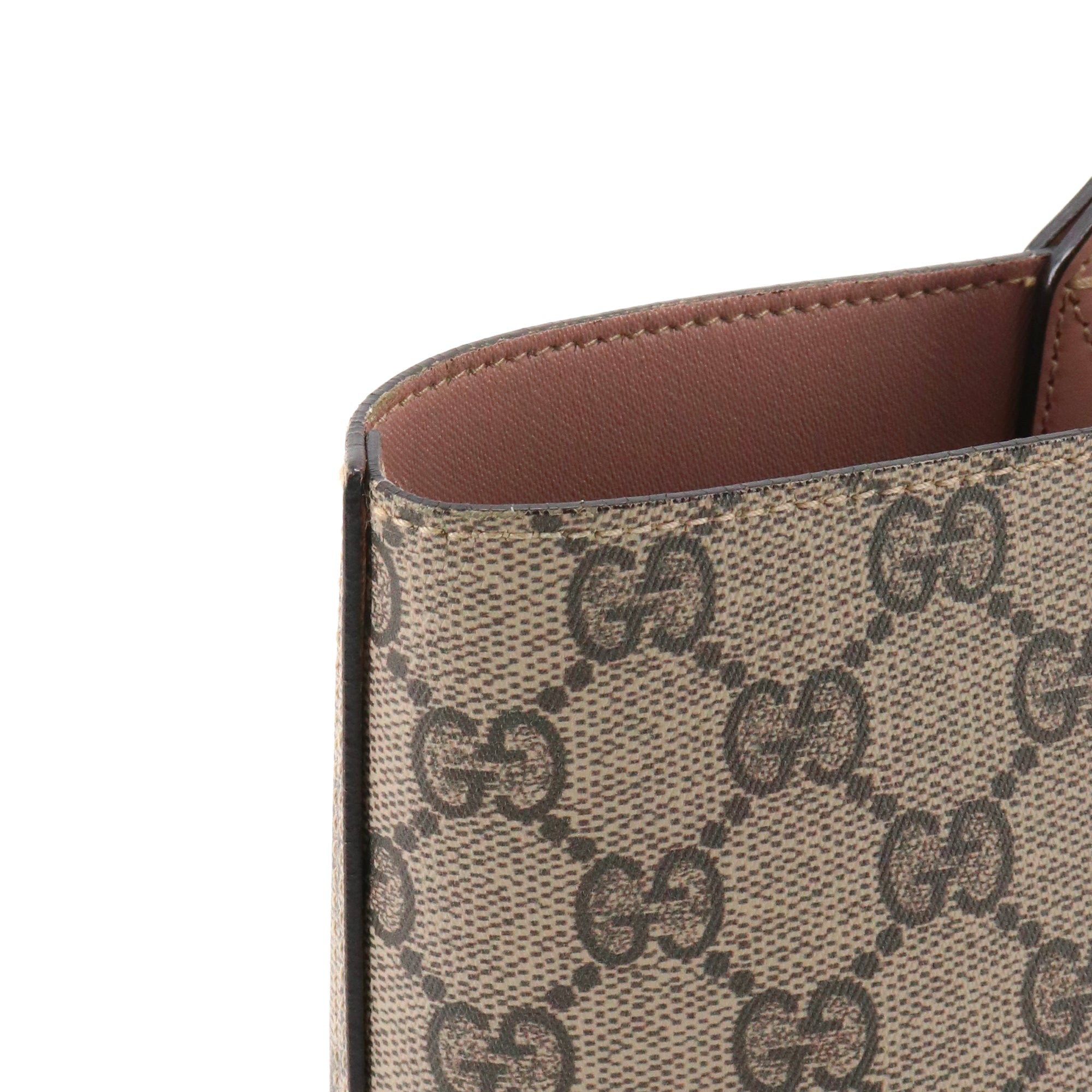 GUCCI - Sac cabas Réversible Gucci en toile monogrammée et cuir rose