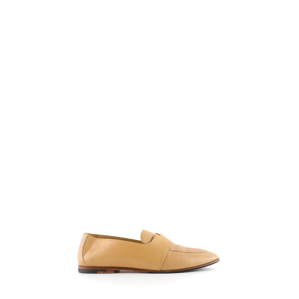 HERMÈS - Mocassins Kennedy en cuir beige (T37,5)