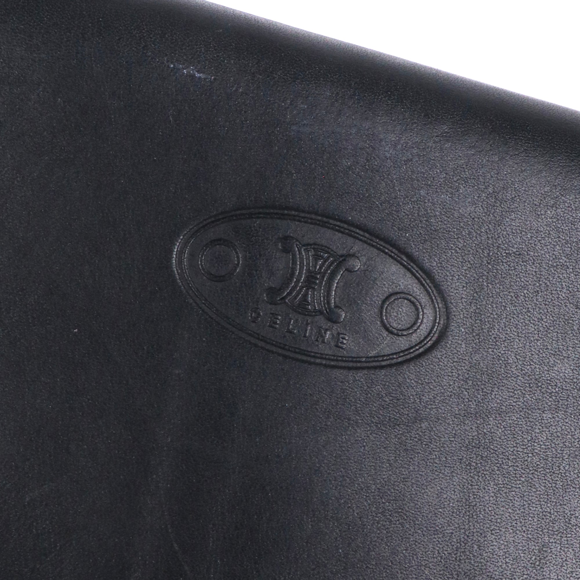 CELINE -  Sac à épaule Celine en cuir lisse noir vintage
