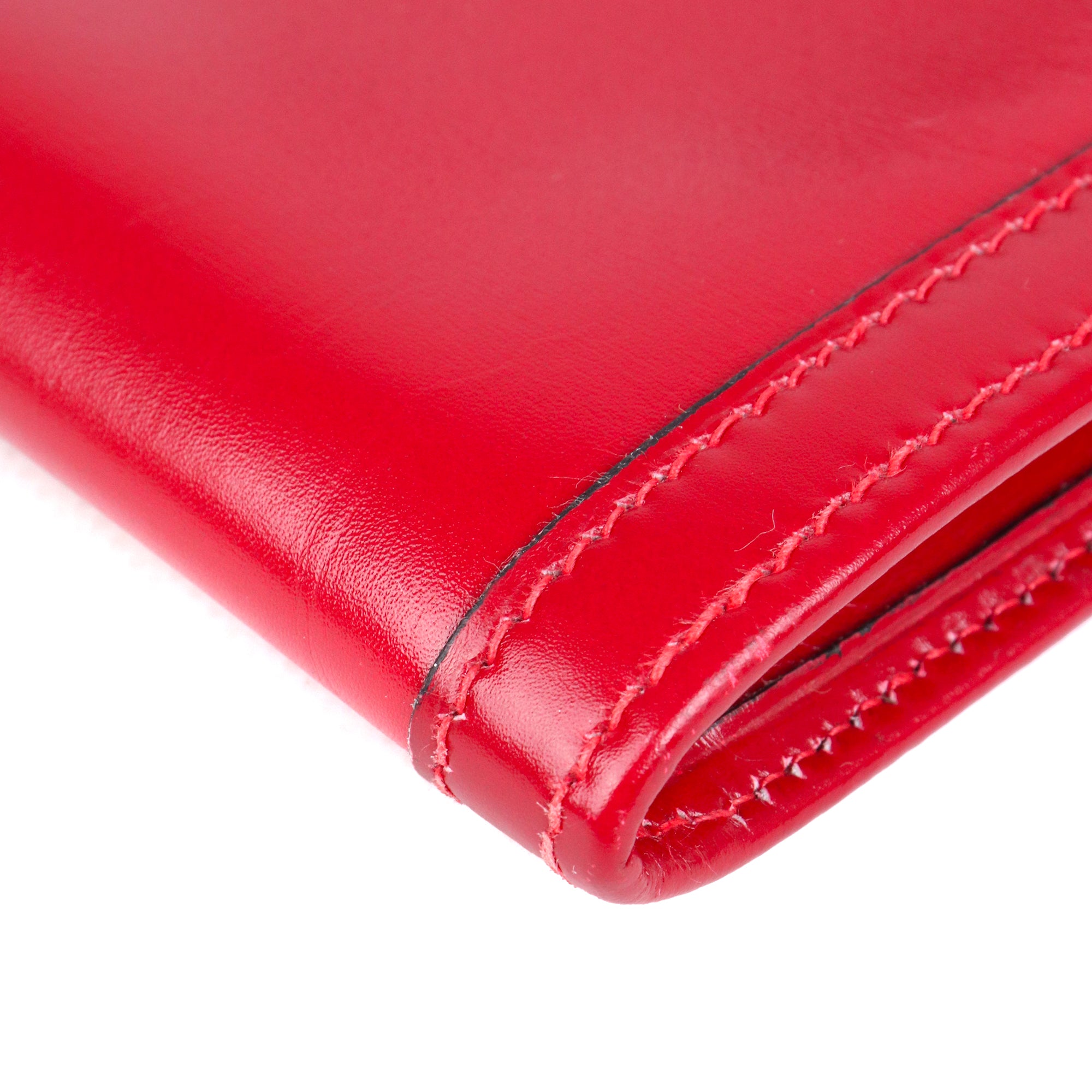 HERMÈS - Pochette Jige Hermès en cuir box rouge Vintage