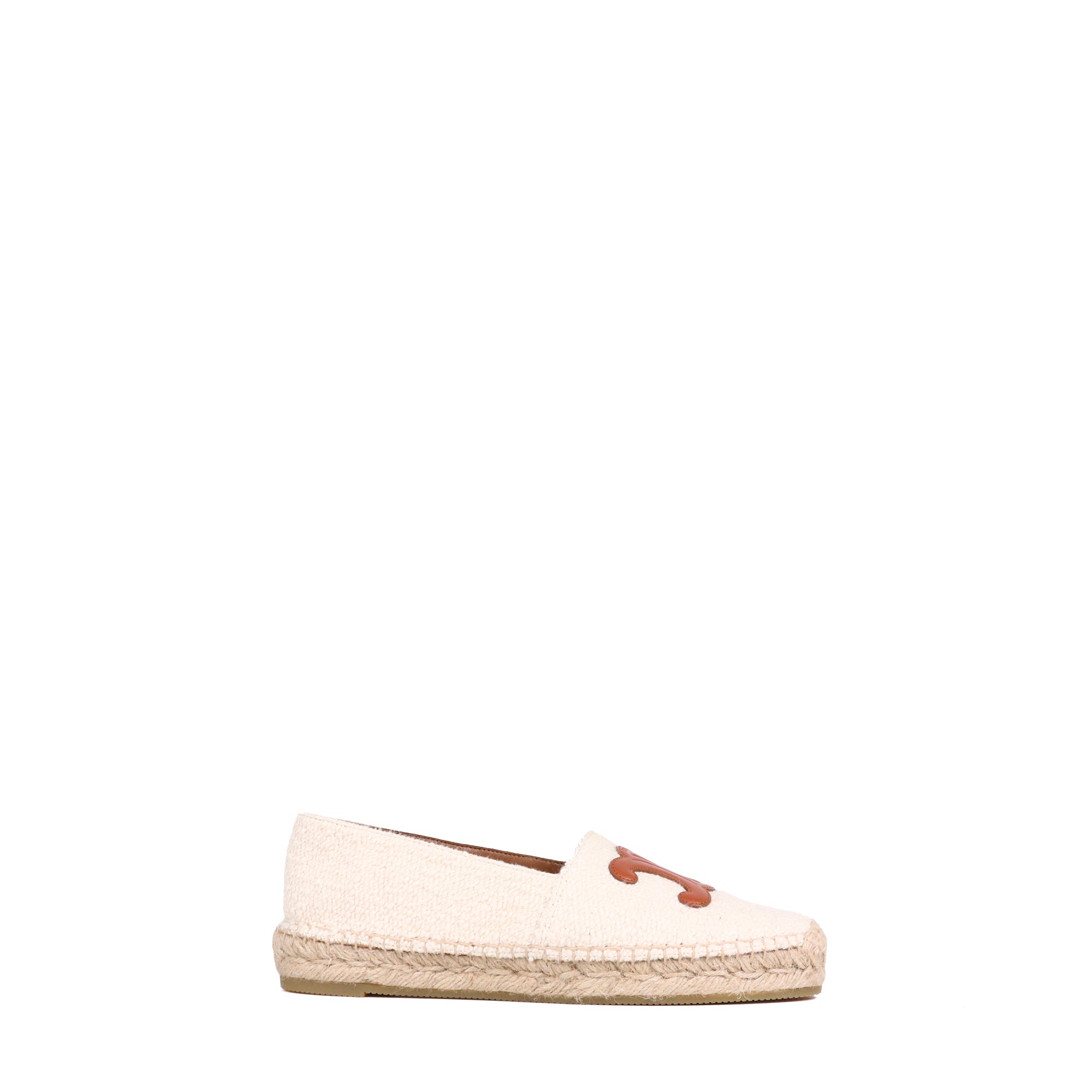 CELINE - Espadrilles Triomphe Celine en tweed et cuir de veau marron (T39)